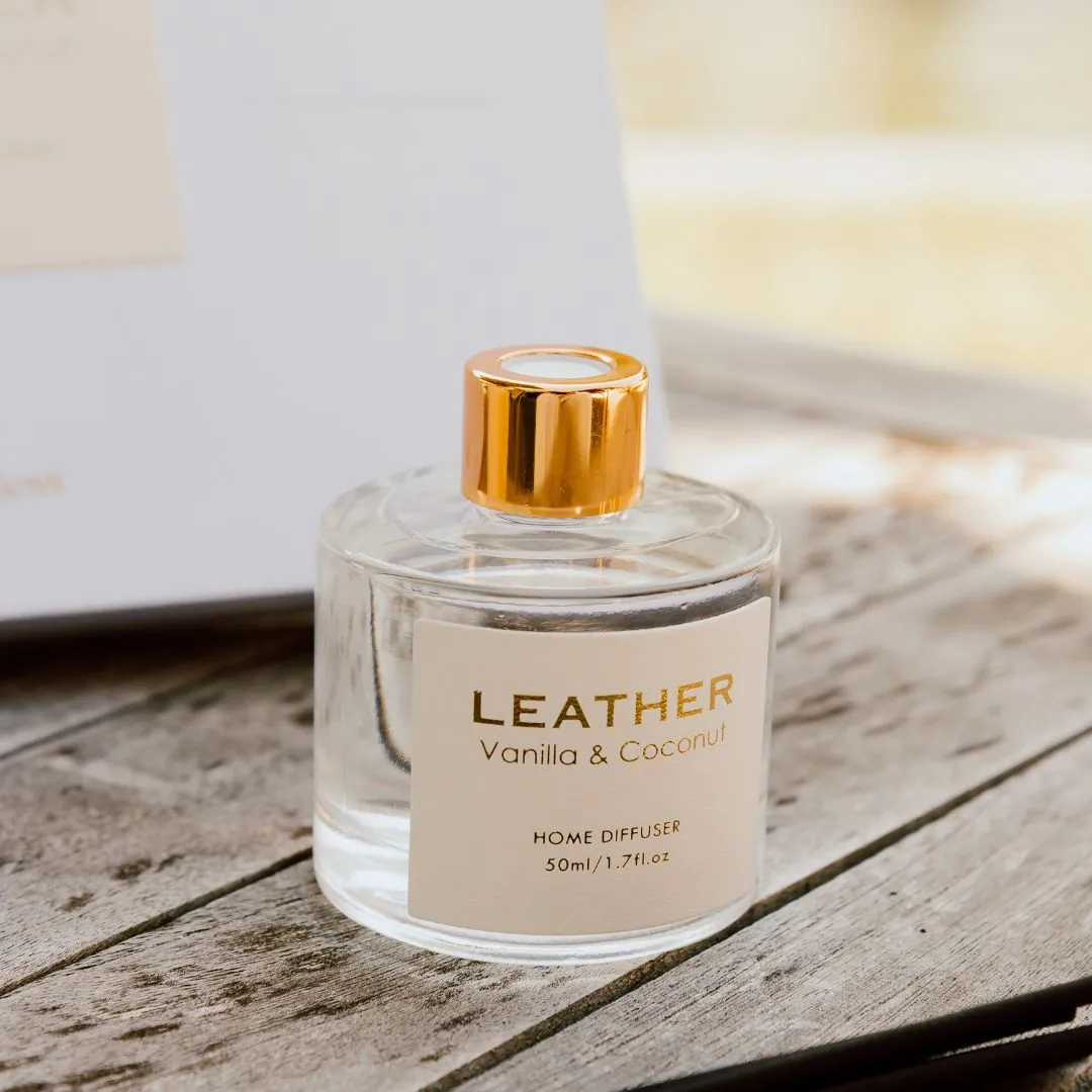 Coffret parfumé Vanilla & Coconut avec bougie & diffuseur – Leather Feel - Image 6