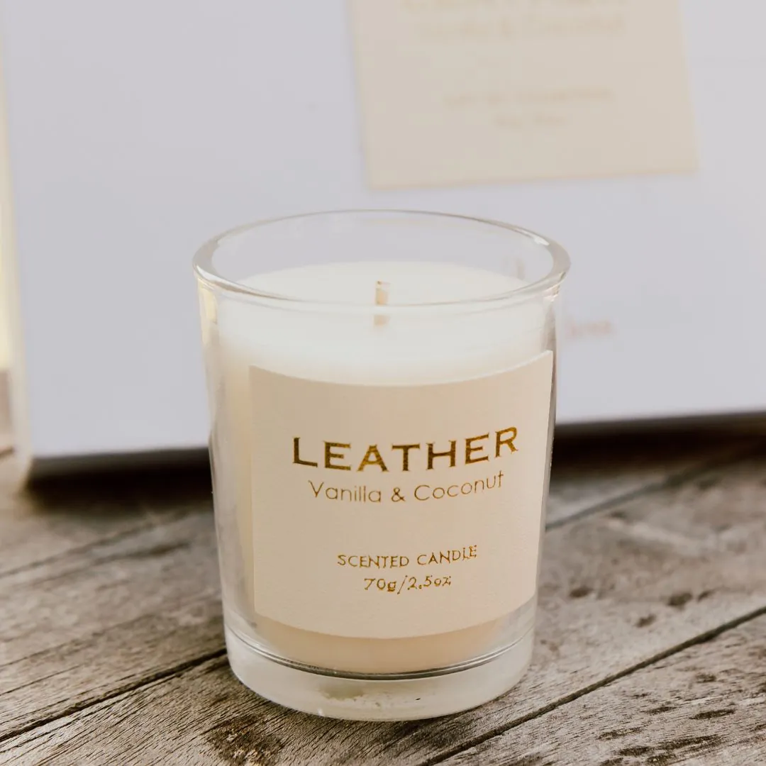 Coffret parfumé Vanilla & Coconut avec bougie & diffuseur – Leather Feel - Image 5