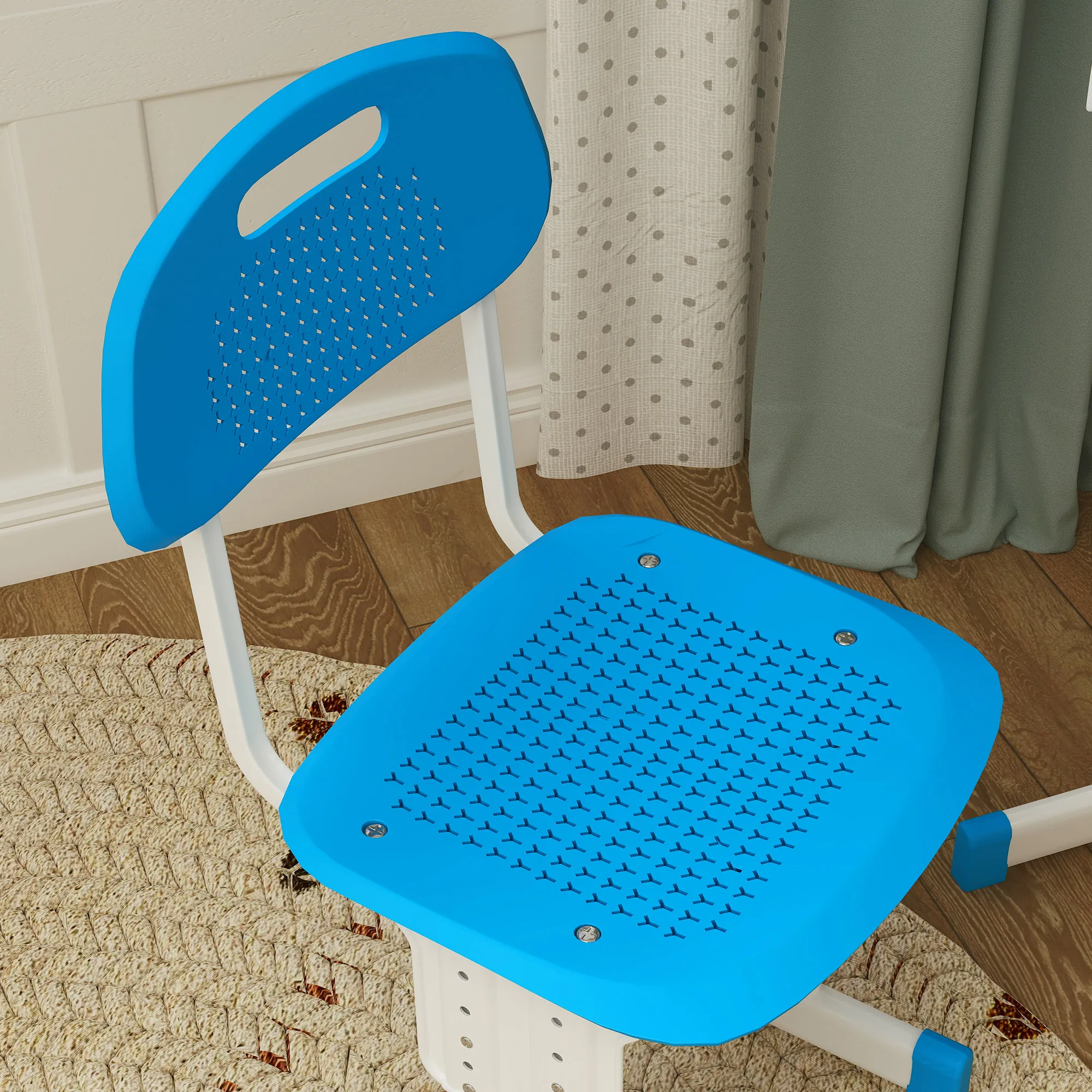 Bureau et Chaise Enfant Réglables avec Support de Lecture & Rangements – Bleu - Image 9