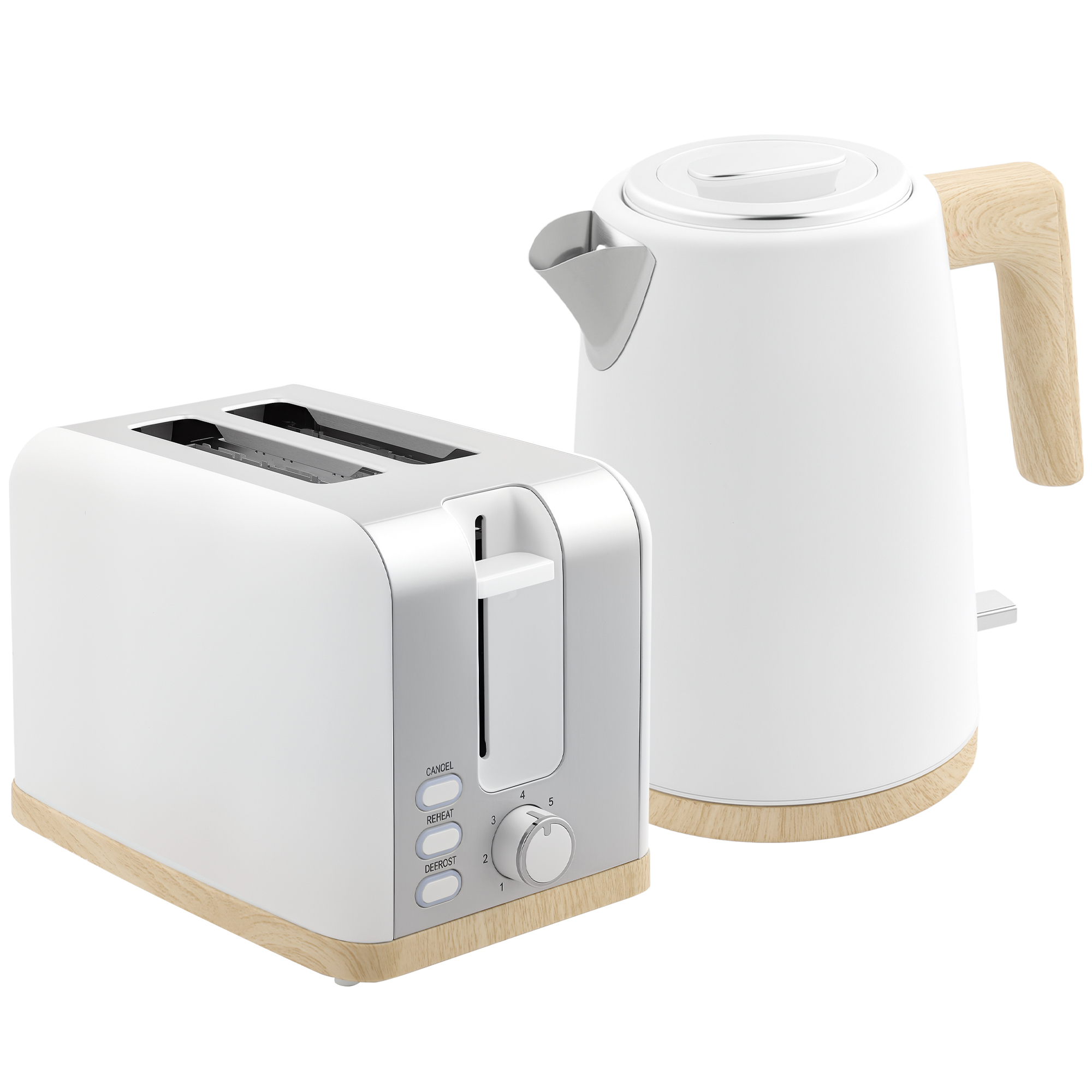 Ensemble Bouilloire 1,7 L & Grille-Pain 2 Tranches – 2200 W – Blanc