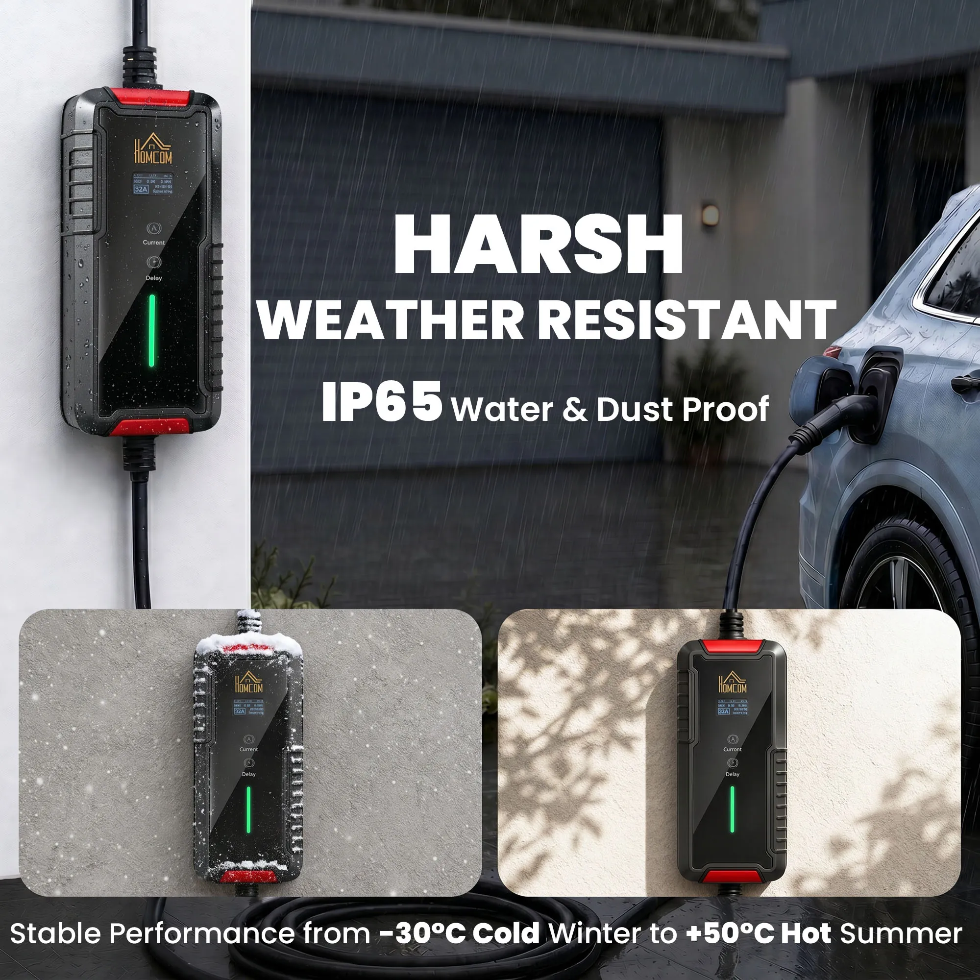 Chargeur voiture électrique Type 2 7,4 kW 32 A avec câble 8 m – noir - Afbeelding 8