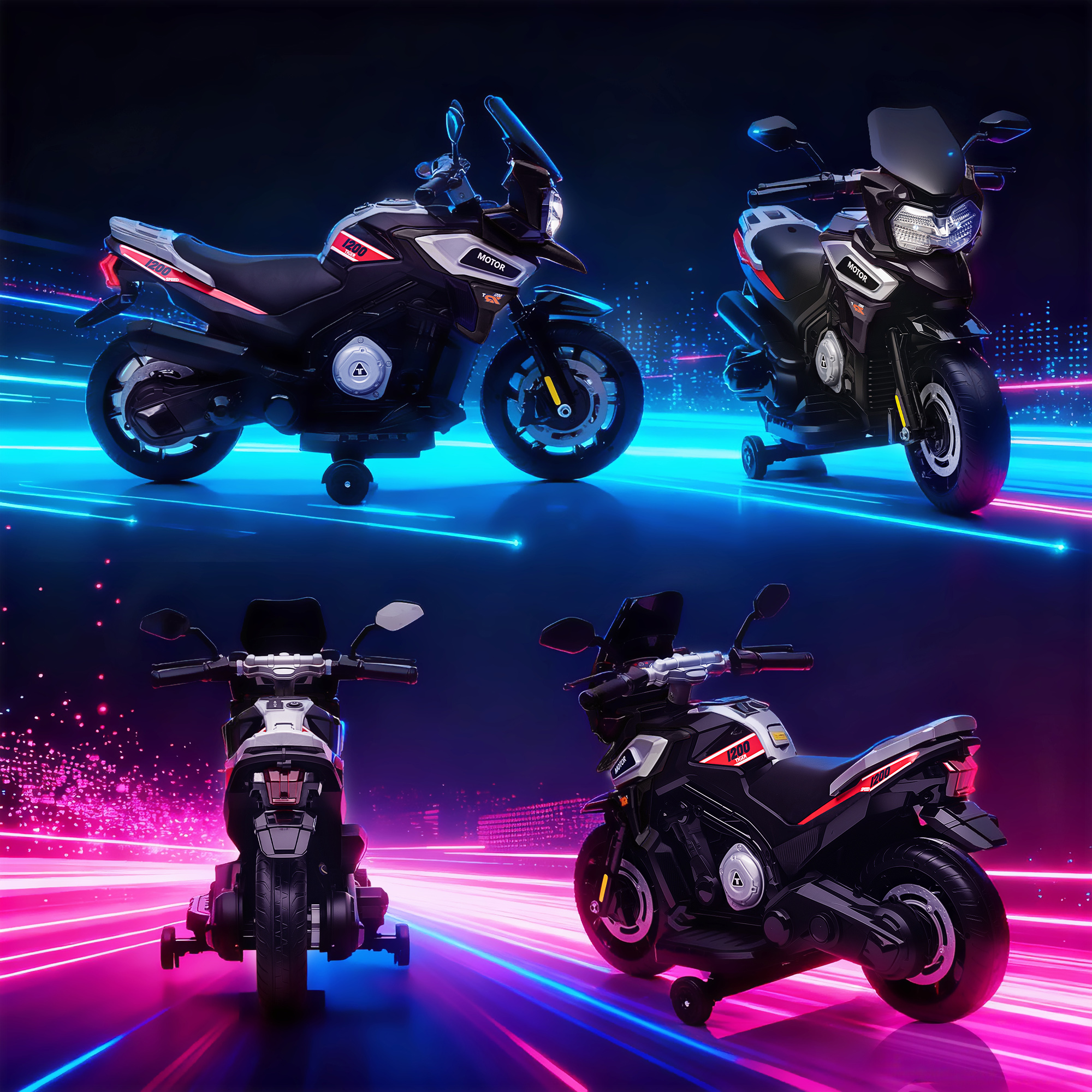 Moto Électrique Enfant 6 V avec Phares, Musique & Roues Stabilisatrices – 18-36 Mois – Noir – vue 9