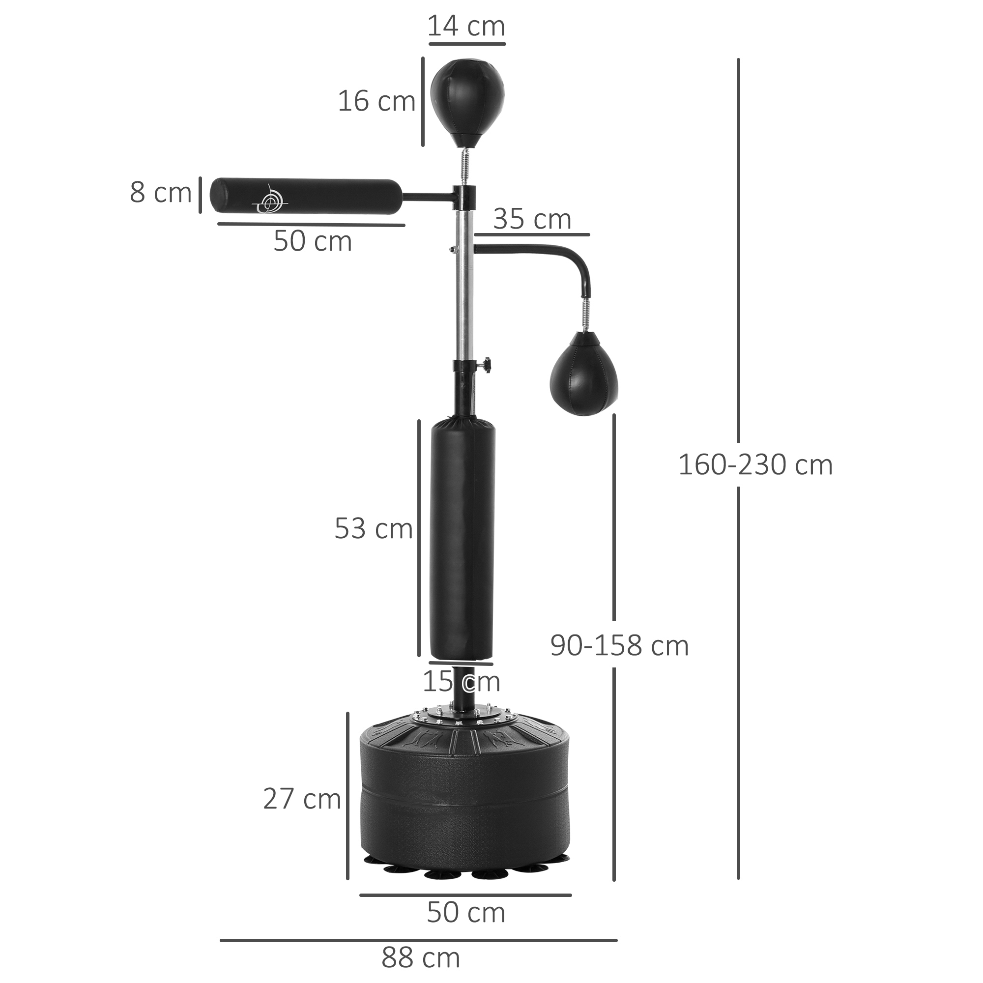 Sac de Frappe sur Pied 4-en-1 Réglable – 160 à 230 cm – autre vue