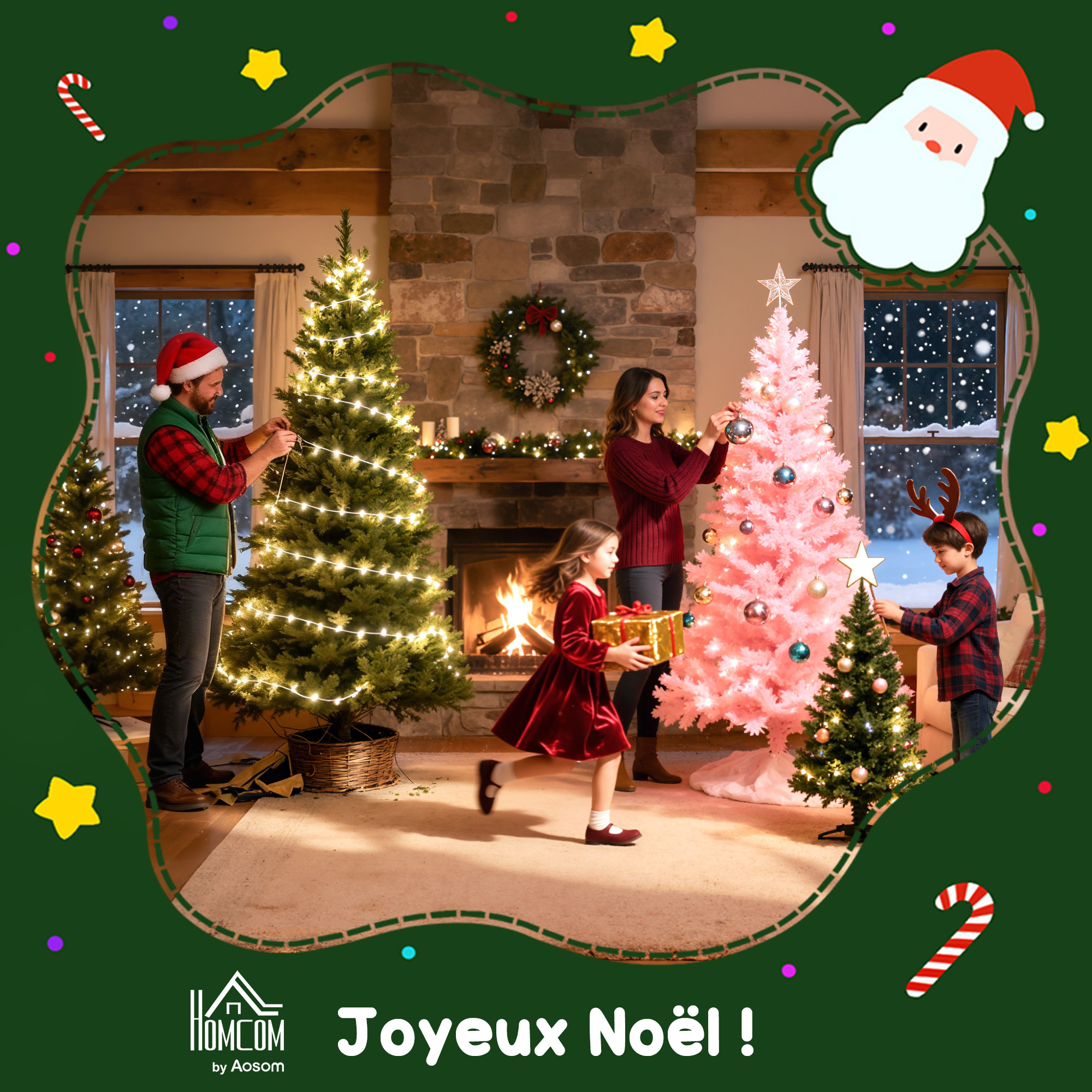 Sapin de Noël de table 60 cm lumineux – 20 LED, pommes de pin et baies – HOMCOM – vue 9
