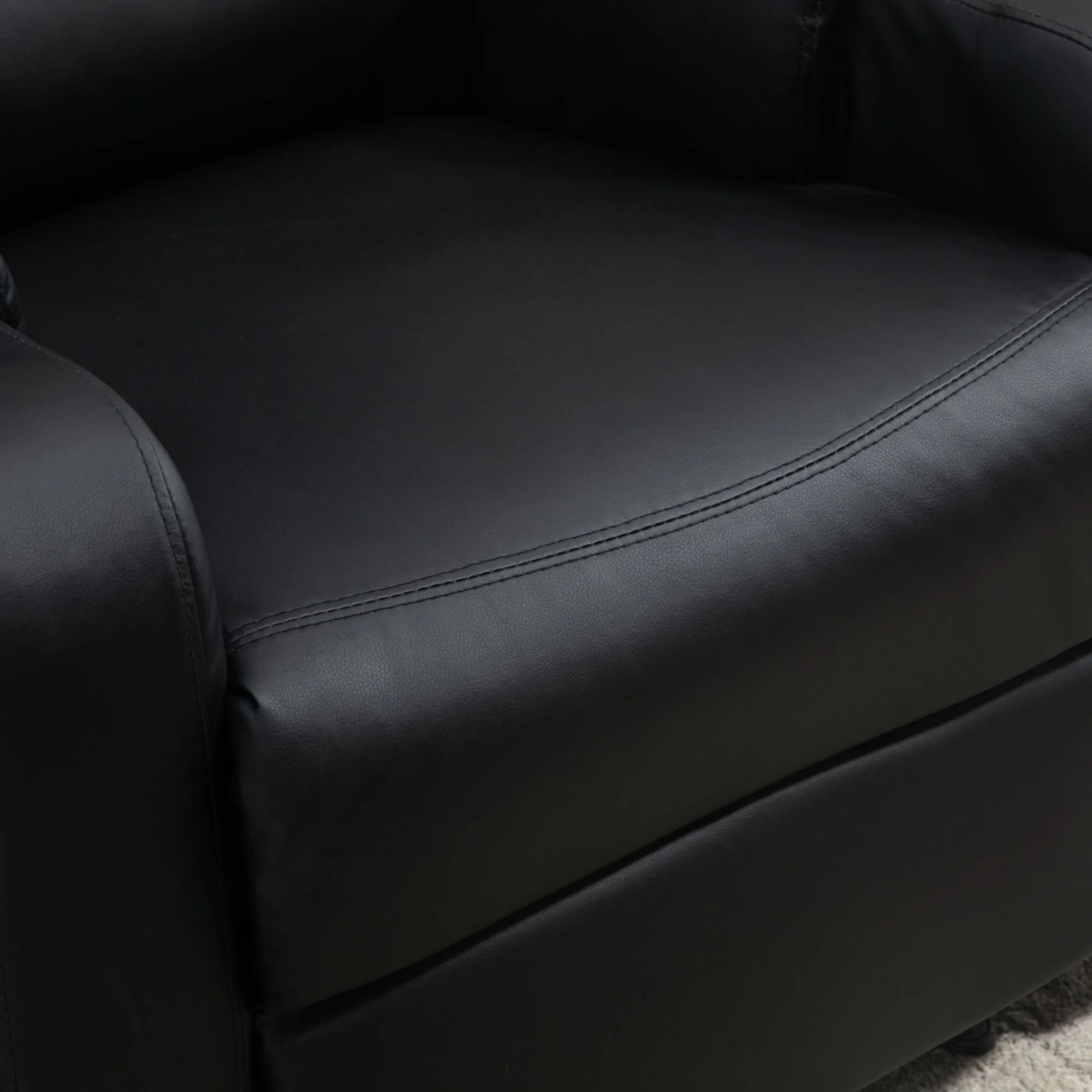 Fauteuil Relax Manuel Inclinable avec Repose-Pieds & Porte-Gobelets – Noir – Bild 9