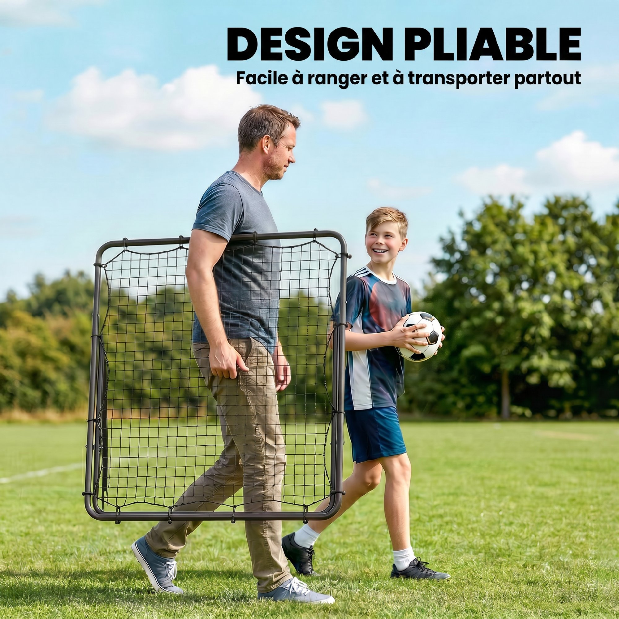 Filet de rebond football pliable 5 angles – 120 cm – vue 6