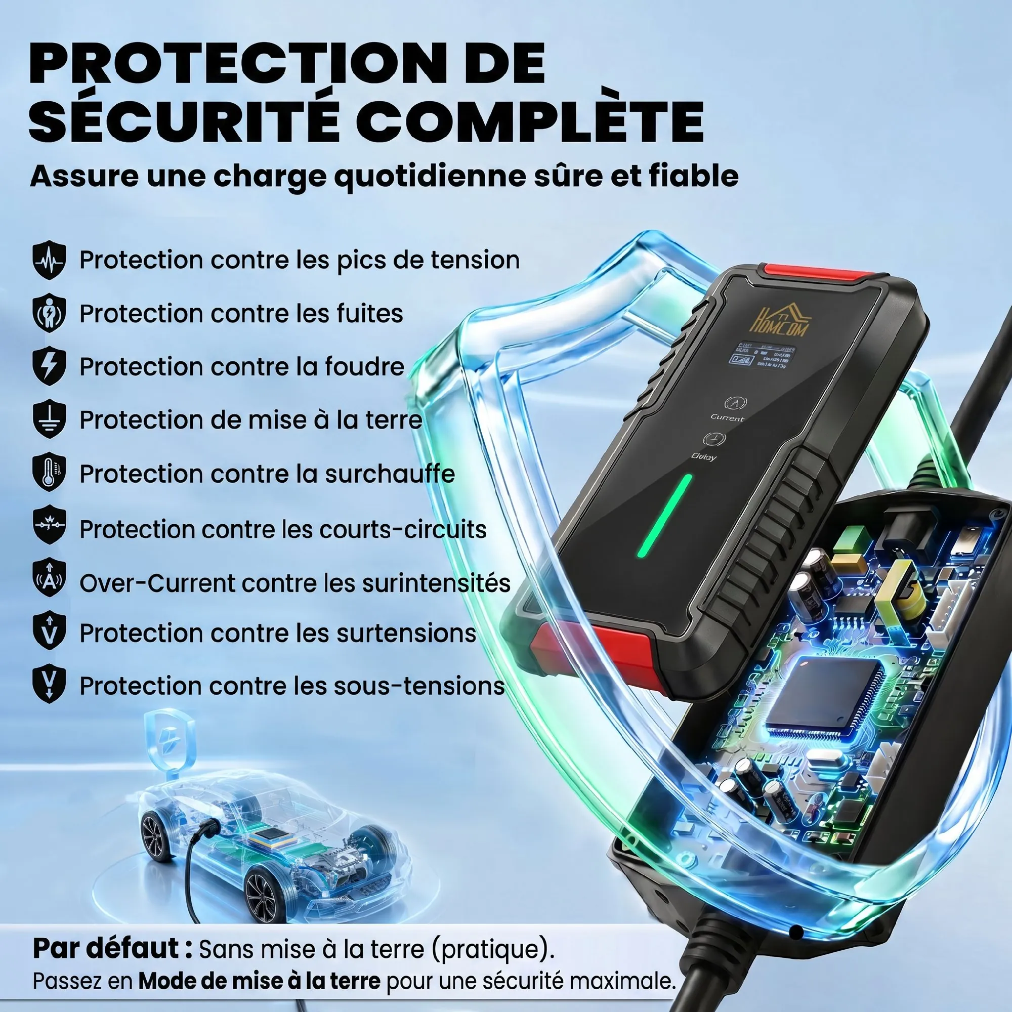 Chargeur voiture électrique Type 2 7,4 kW 32 A avec câble 8 m – noir - Afbeelding 6