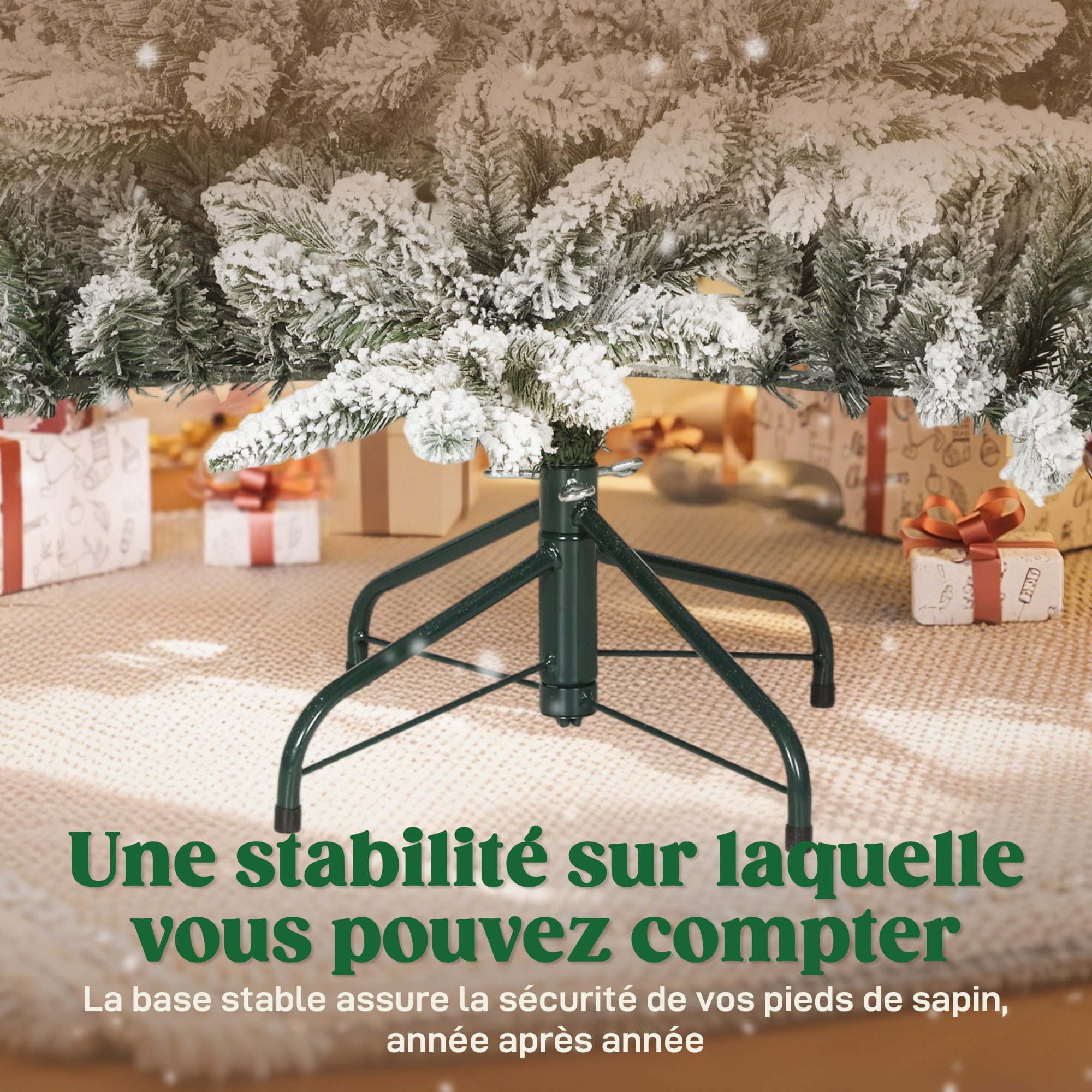 Sapin de Noël artificiel enneigé 150 cm – 768 branches – HOMCOM – vue 8