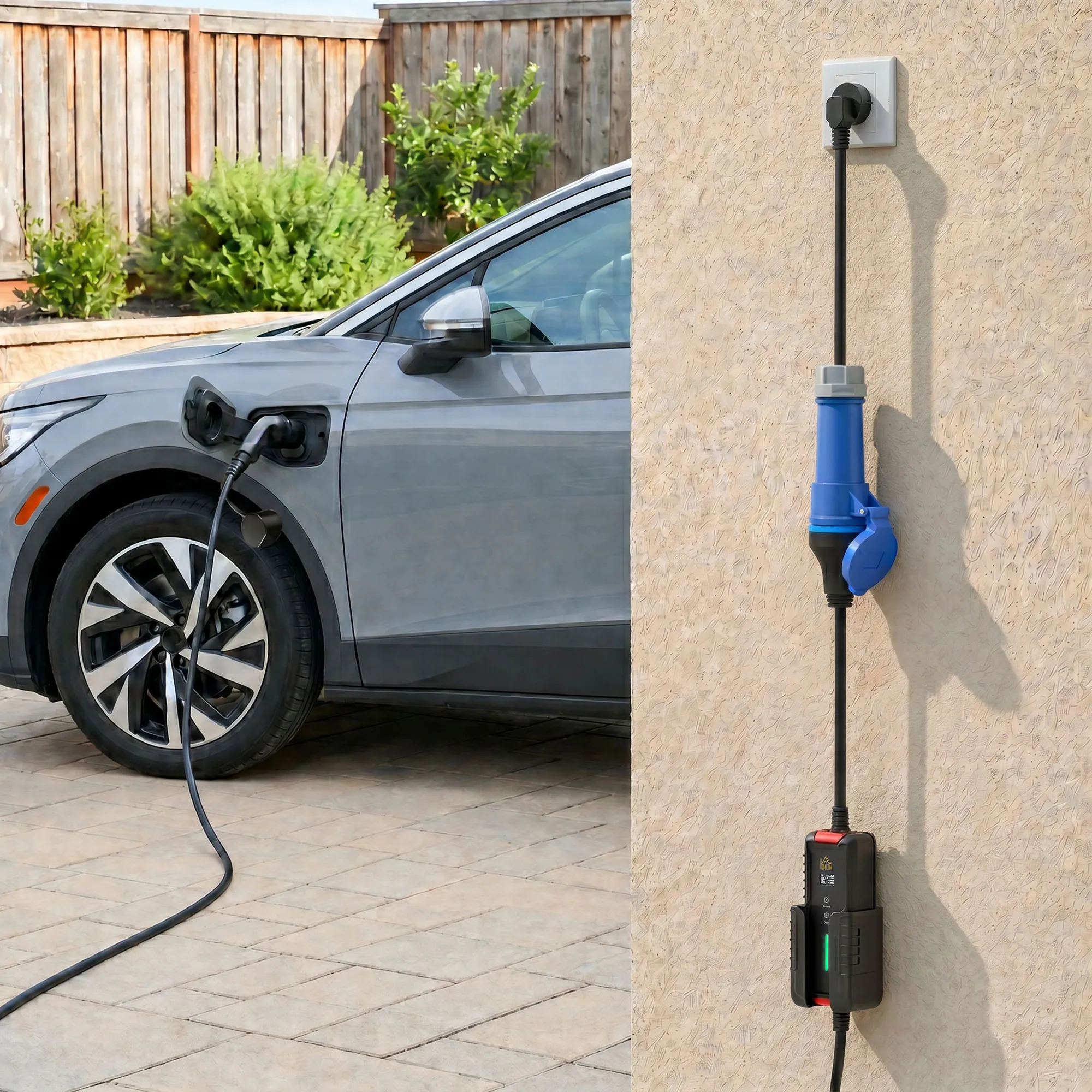 Chargeur voiture électrique Type 2 7,4 kW 32 A avec câble 8 m – noir - Afbeelding 2