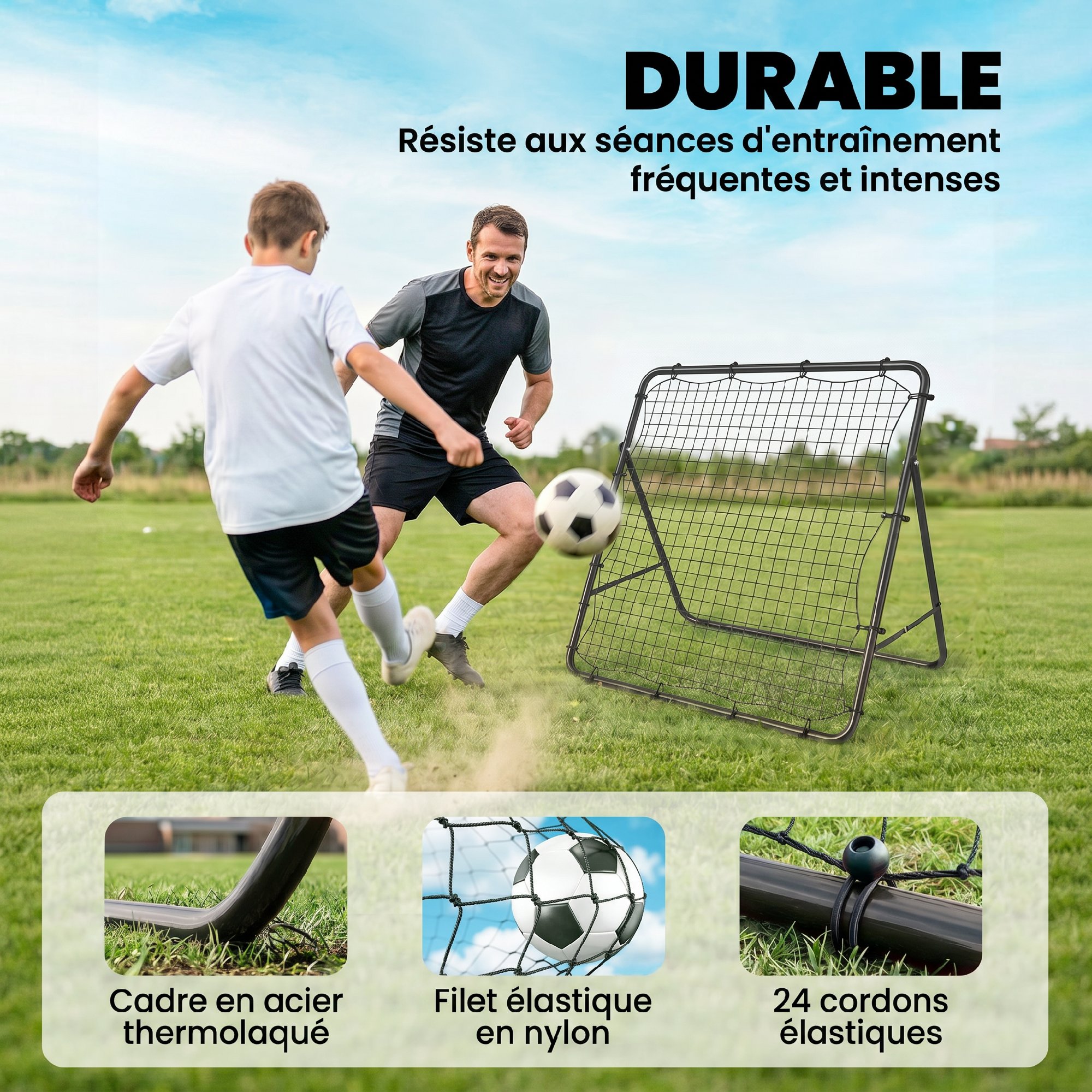Filet de rebond football pliable 5 angles – 120 cm – vue 5