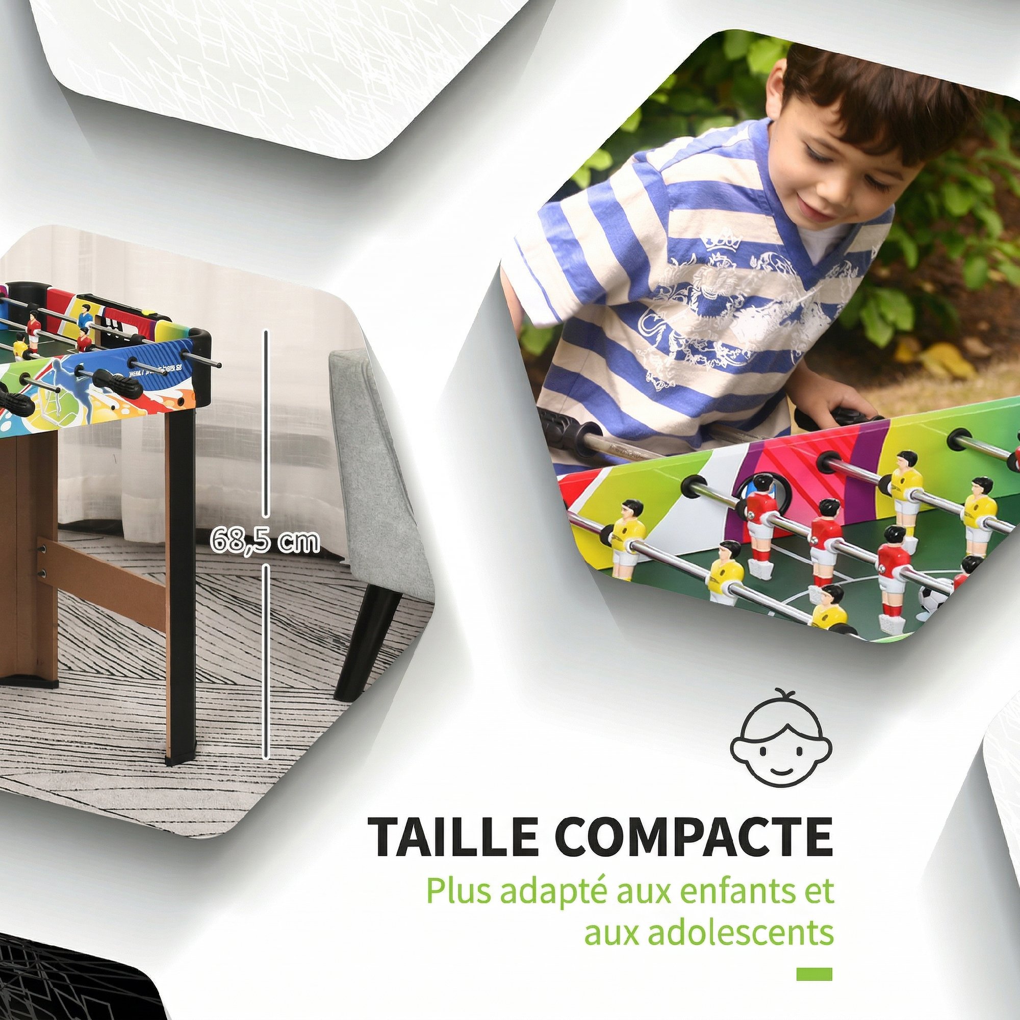 Baby-Foot 22 Joueurs avec 2 Balles & Compteurs de Score – 86,5 cm – vue 6