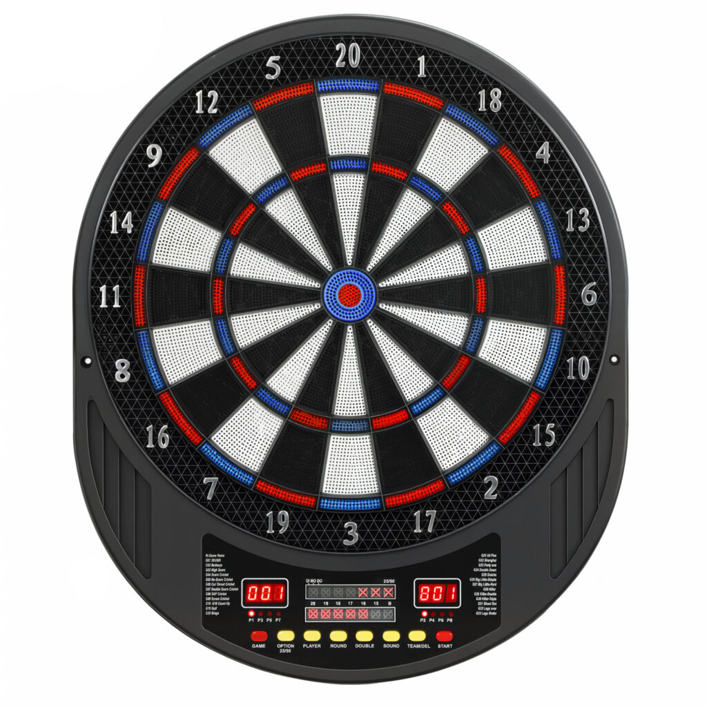 Cible de Fléchettes Électronique 33 Jeux – 8 Joueurs, Double Écran LED & 6 Fléchettes
