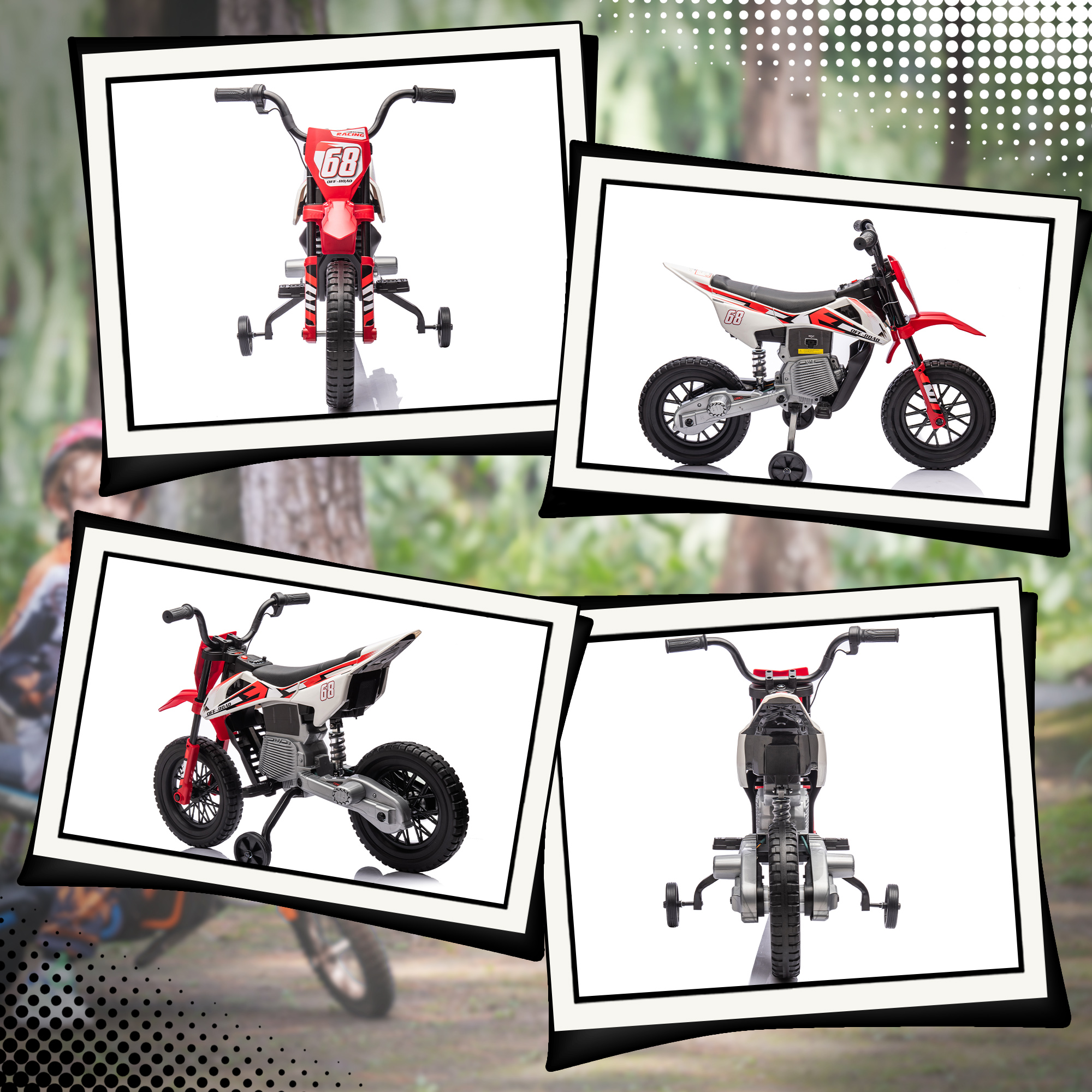 Moto Électrique Enfant 12 V avec 2 Moteurs – Rouge – 3 à 6 Ans – vue 9