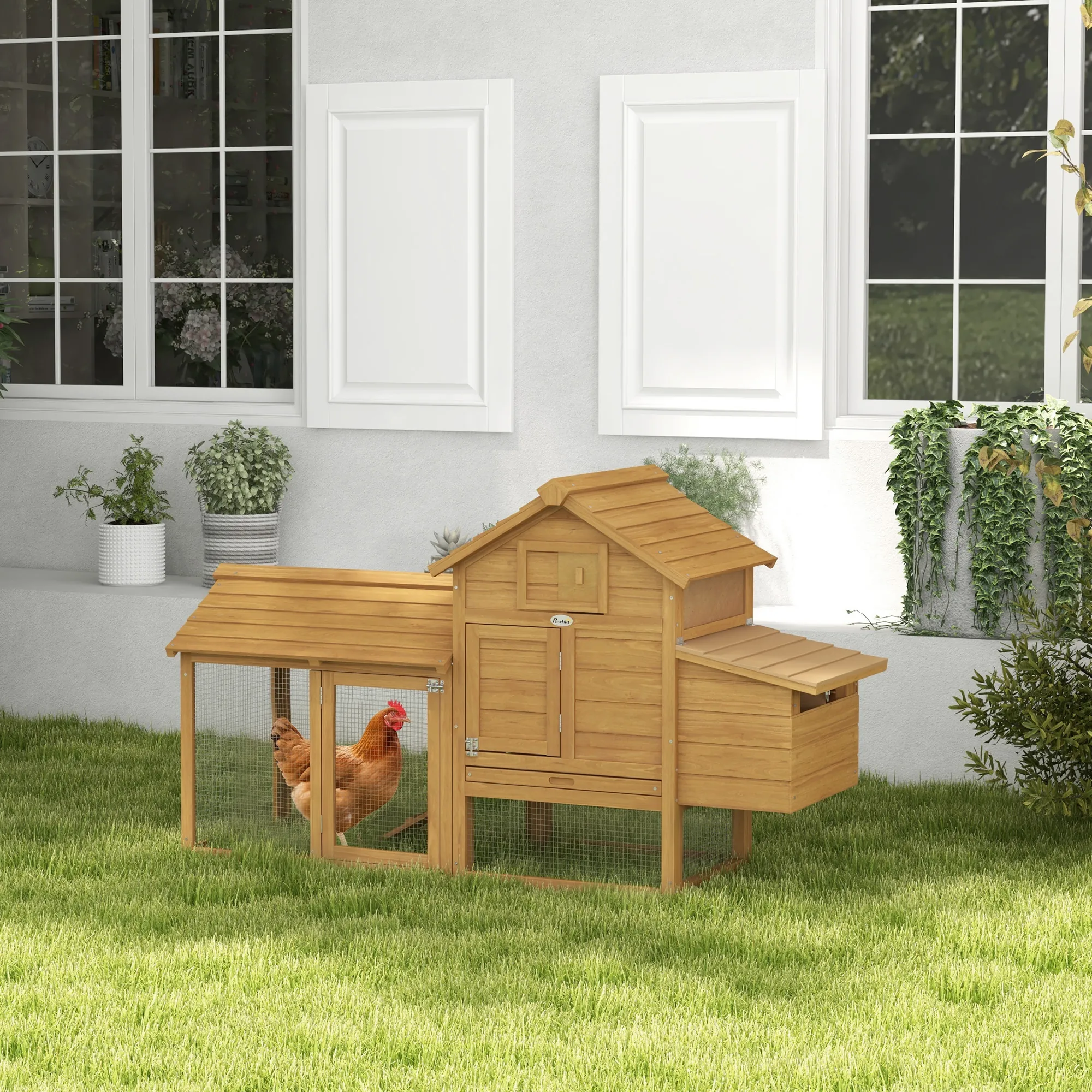 Poulailler Cottage en Bois avec Enclos, Pondoir & Tiroir – 151 cm – Bild 10
