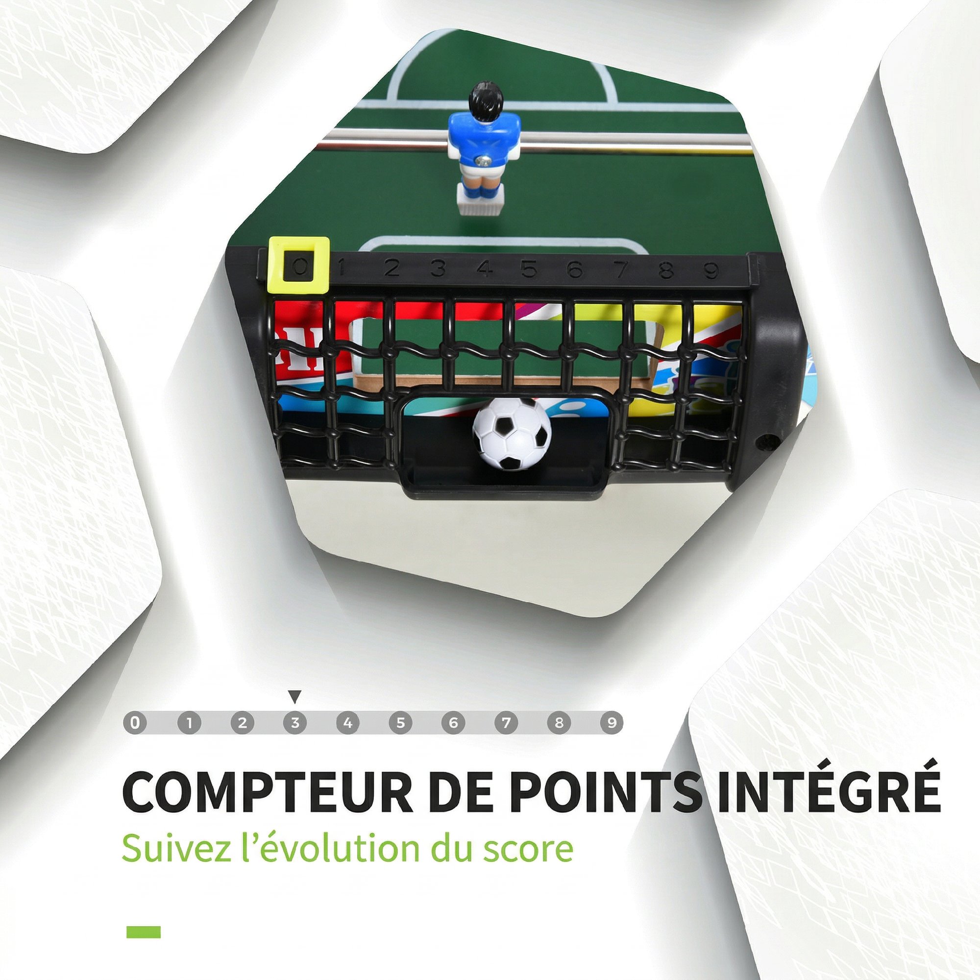 Baby-Foot 22 Joueurs avec 2 Balles & Compteurs de Score – 86,5 cm – vue 5
