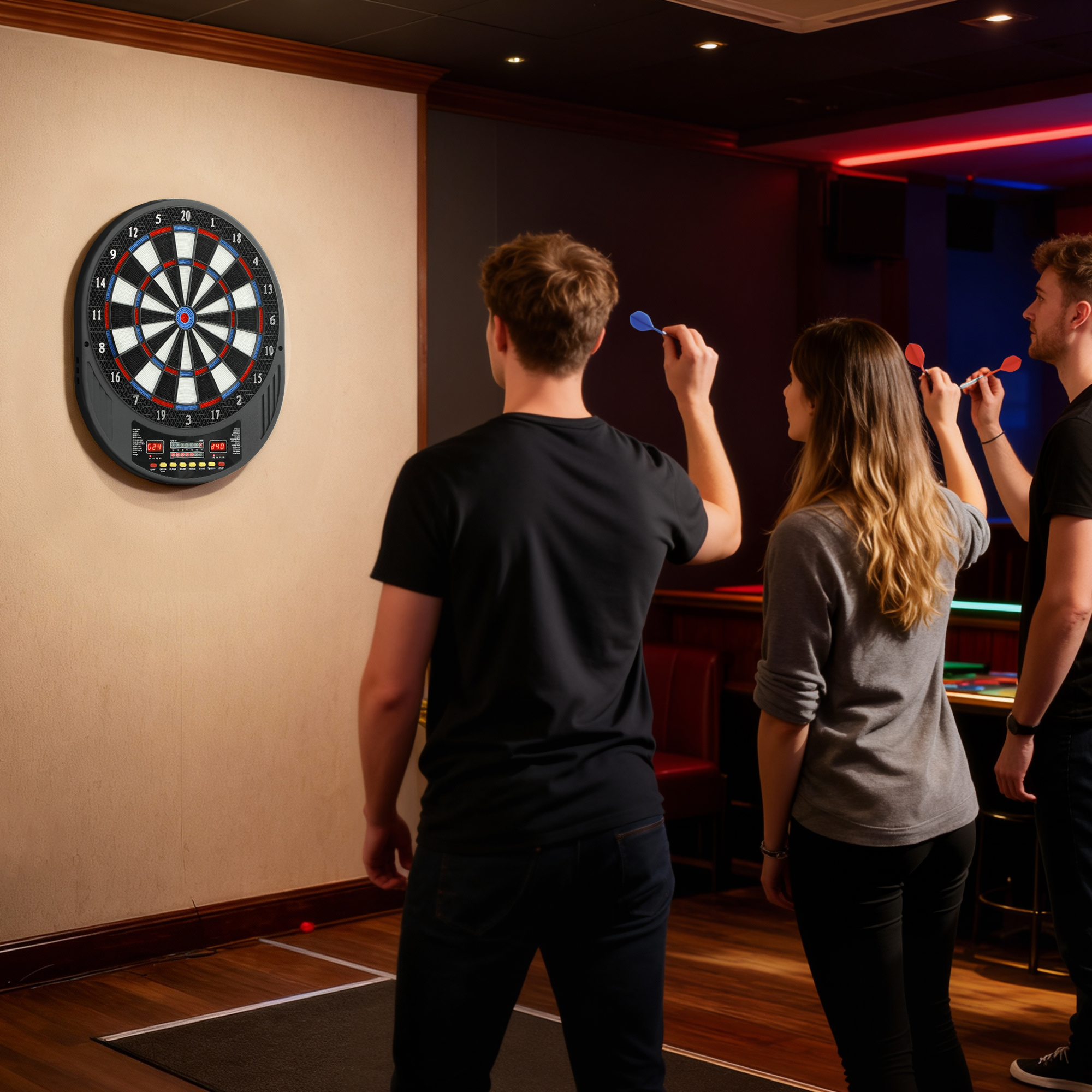 Cible de Fléchettes Électronique 33 Jeux – 8 Joueurs, Double Écran LED & 6 Fléchettes – vue supplémentaire