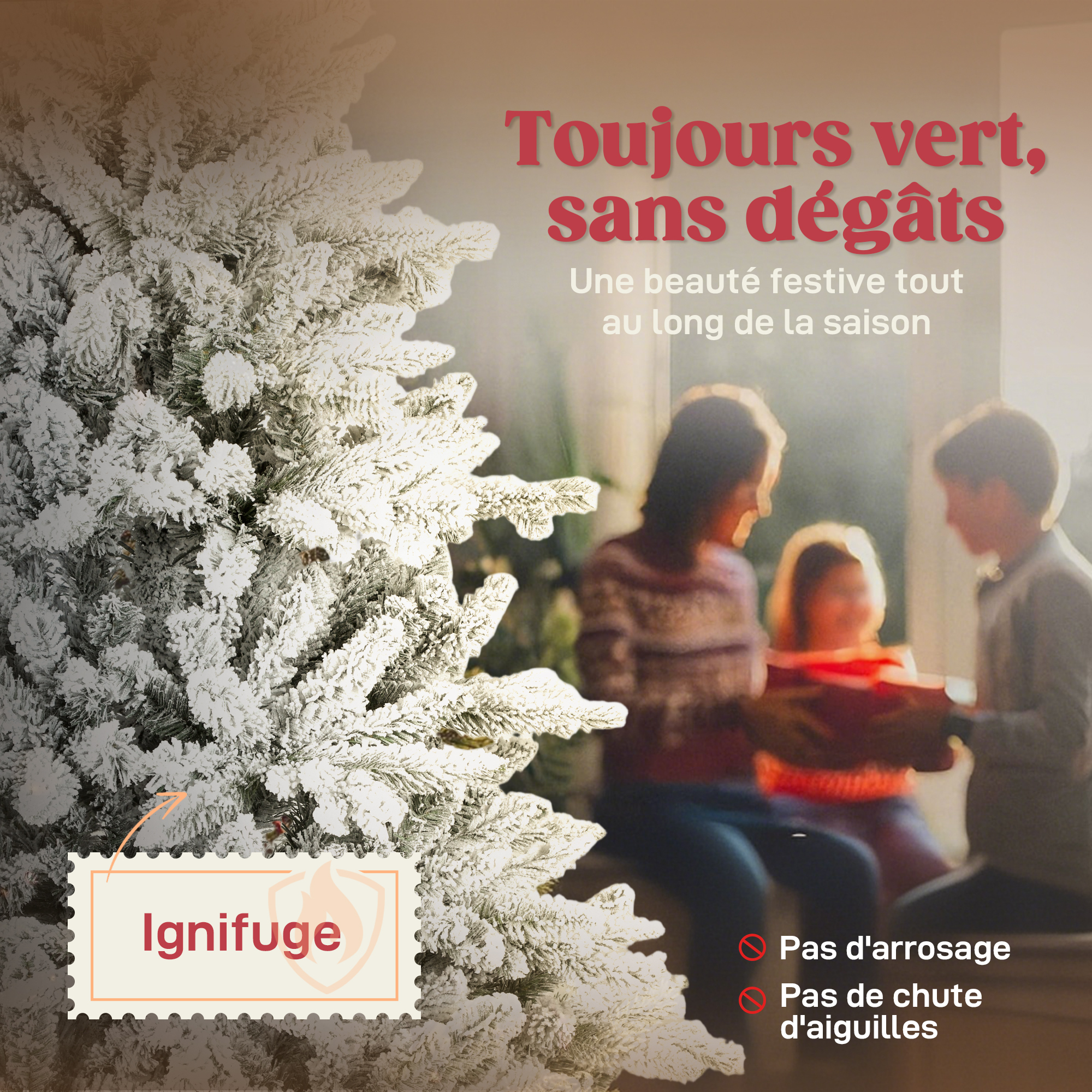 Sapin de Noël artificiel enneigé 150 cm – 768 branches – HOMCOM – vue de détail