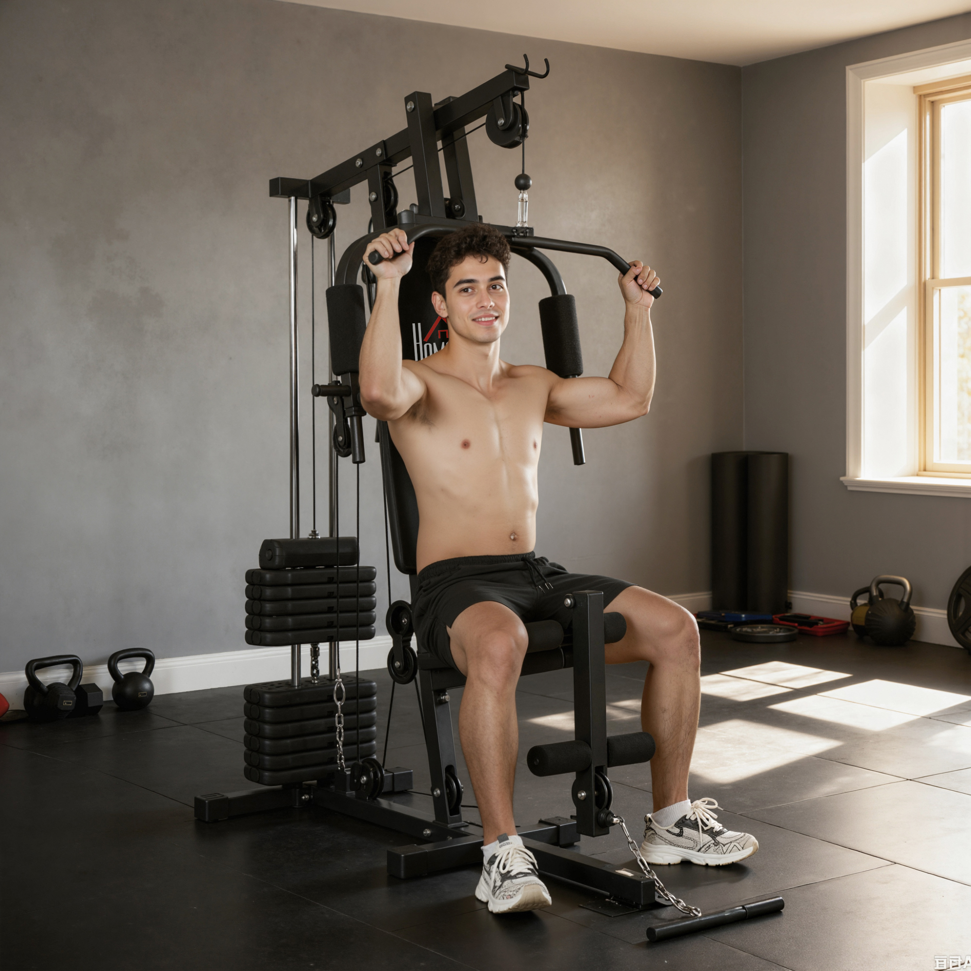 Station de Musculation Multifonction 65 kg avec Poulies – vue 9