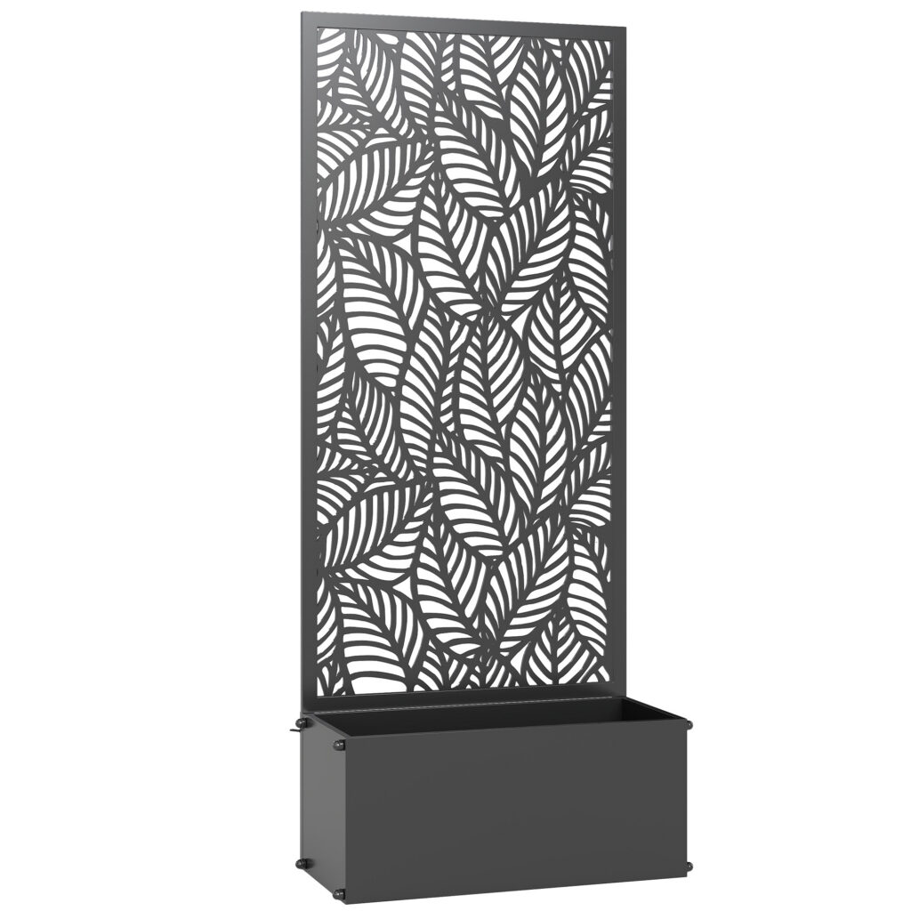 jardinière avec treillis en métal – Noir