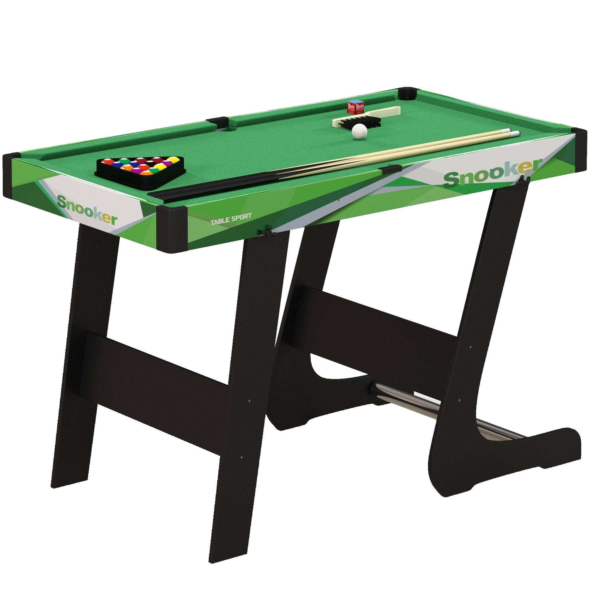 Table de Billard Pliable 104 cm avec Accessoires – 2 Queues & 16 Billes – Tapis Vert