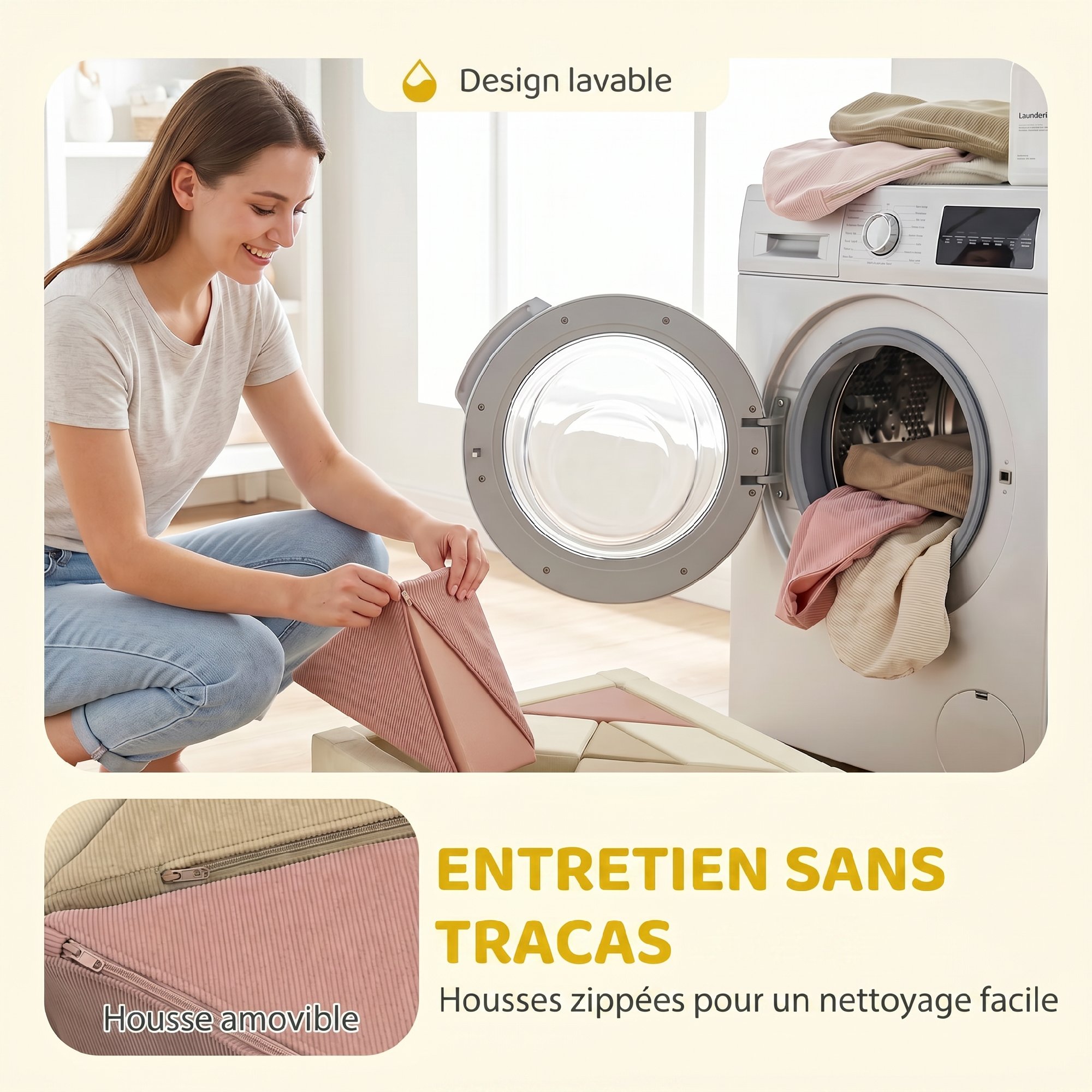Parcours de Motricité Enfant 9 Pièces en Mousse avec Tapis & Blocs Modulables – Multicolore – vue 6