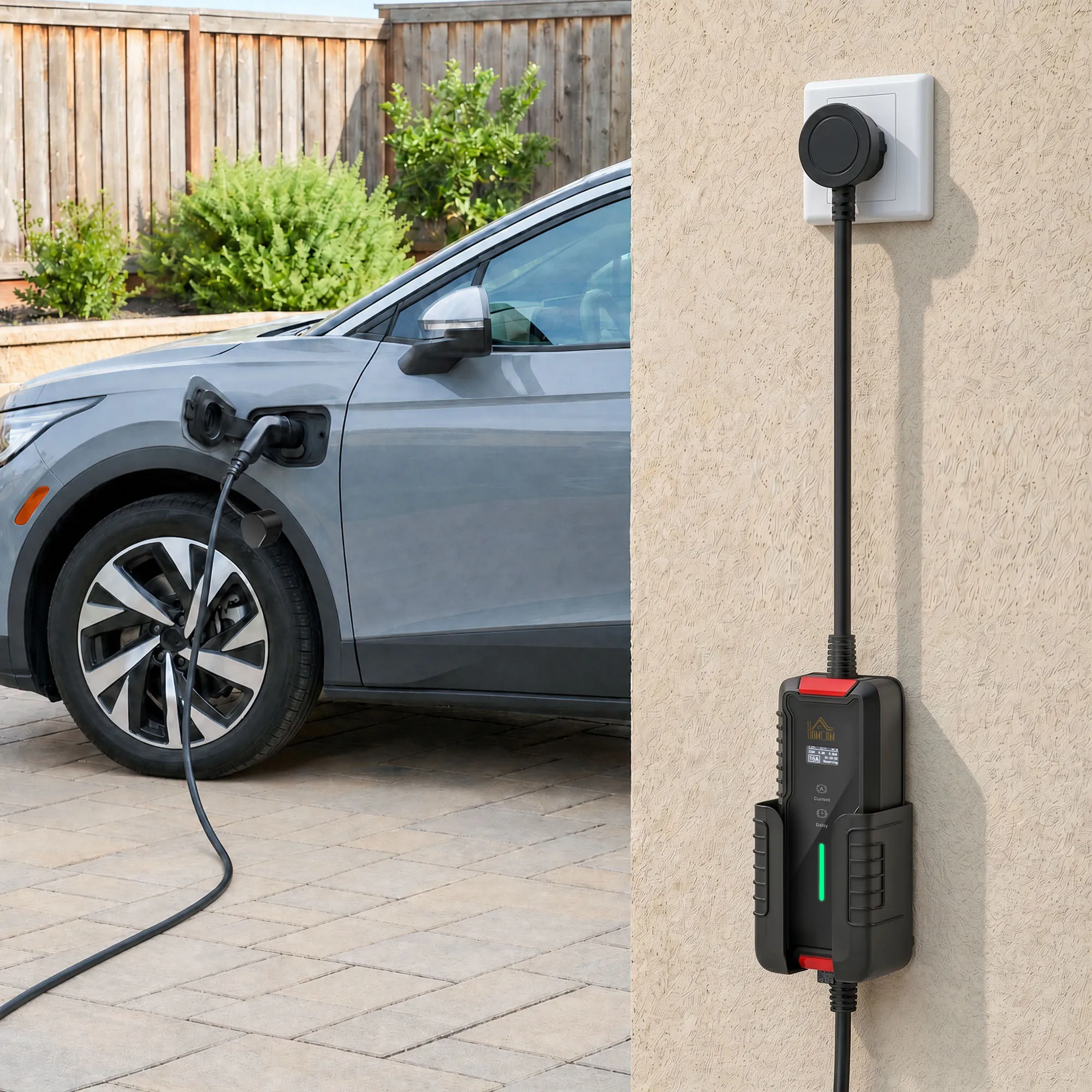 Chargeur voiture électrique Type 2 3,7 kW 16 A avec câble 5 m – noir - Afbeelding 2