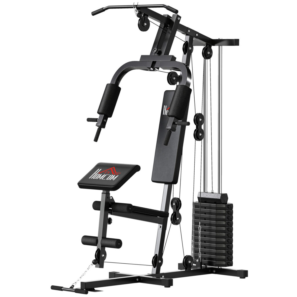 Station de Musculation Multifonction 65 kg avec Poulies