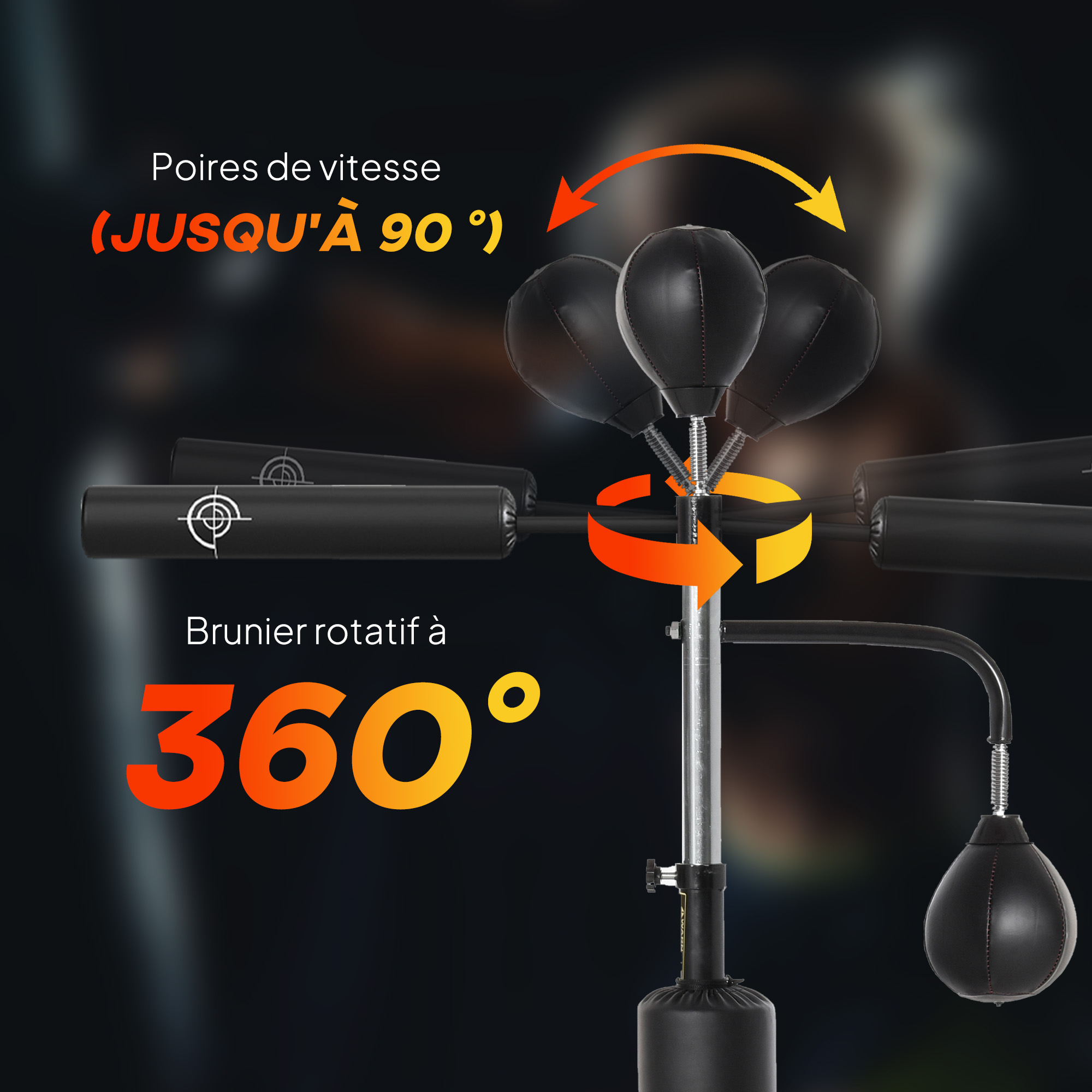 Sac de Frappe sur Pied 4-en-1 Réglable – 160 à 230 cm – vue de détail