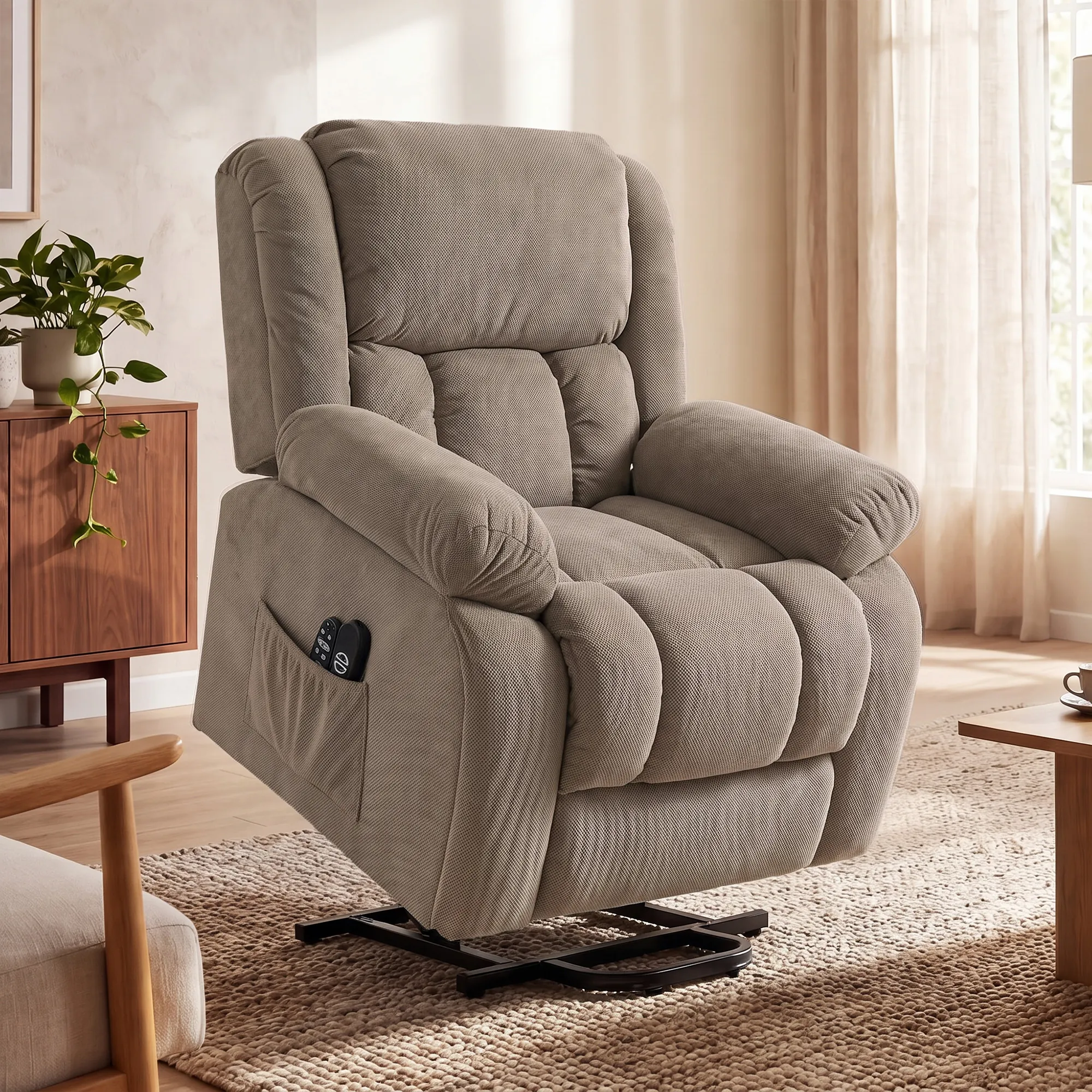 Fauteuil Releveur Électrique avec Massage et Chauffage – Marron – vue 9