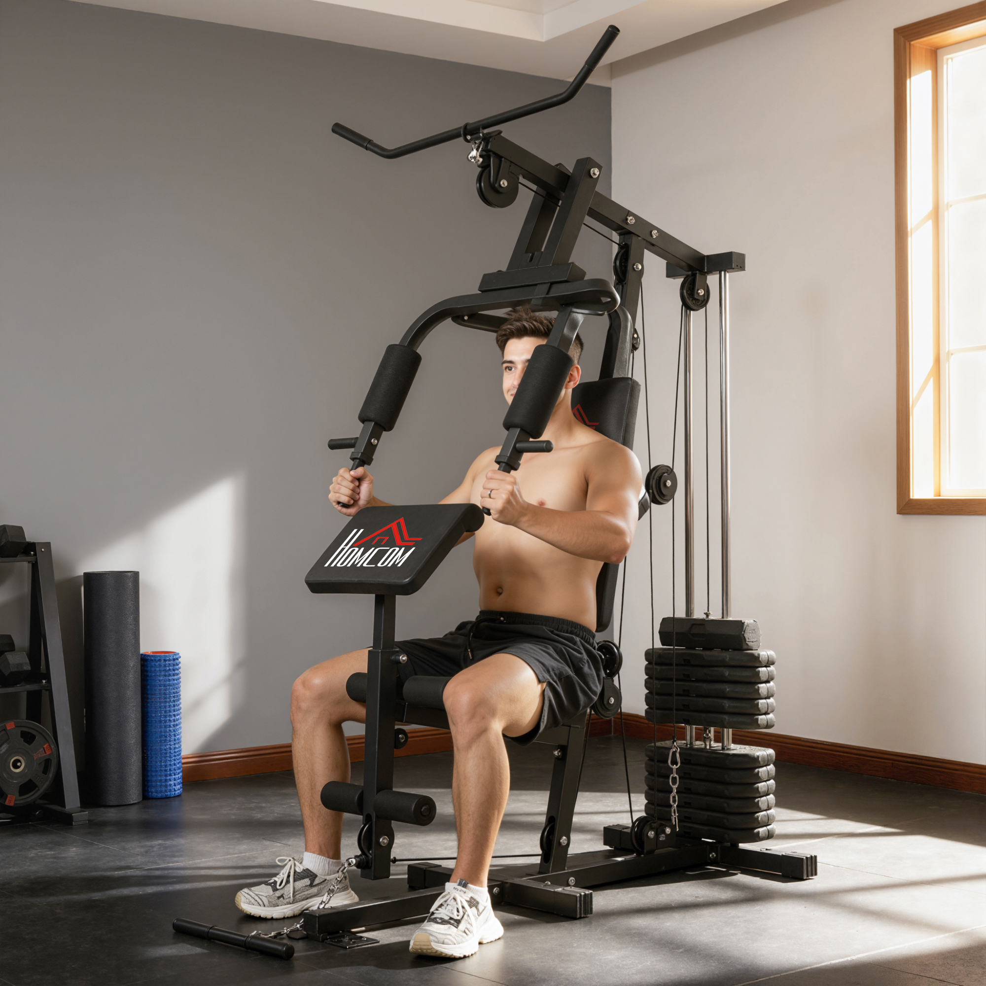 Station de Musculation Multifonction 65 kg avec Poulies – vue 8