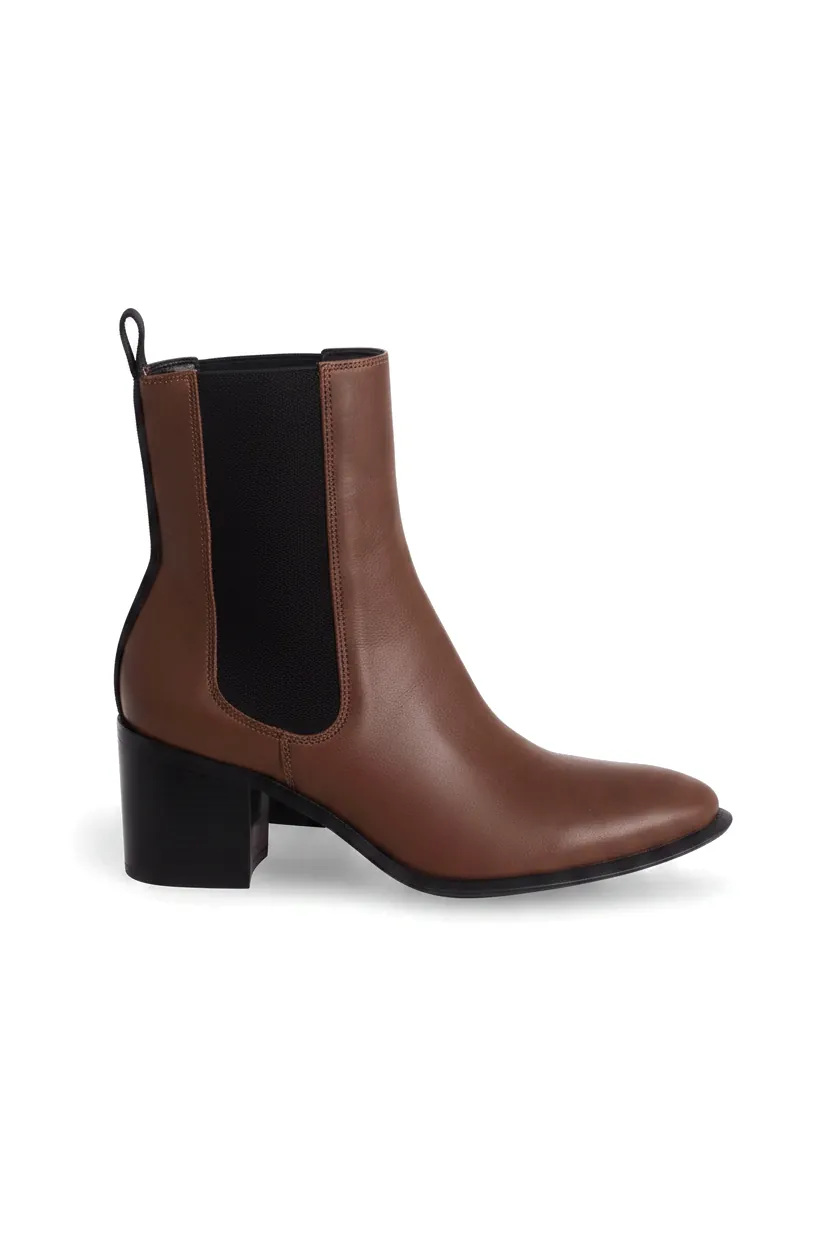 Bottines Chelsea Femme Canna en Cuir Marron – Talon Bloc 6,5 cm