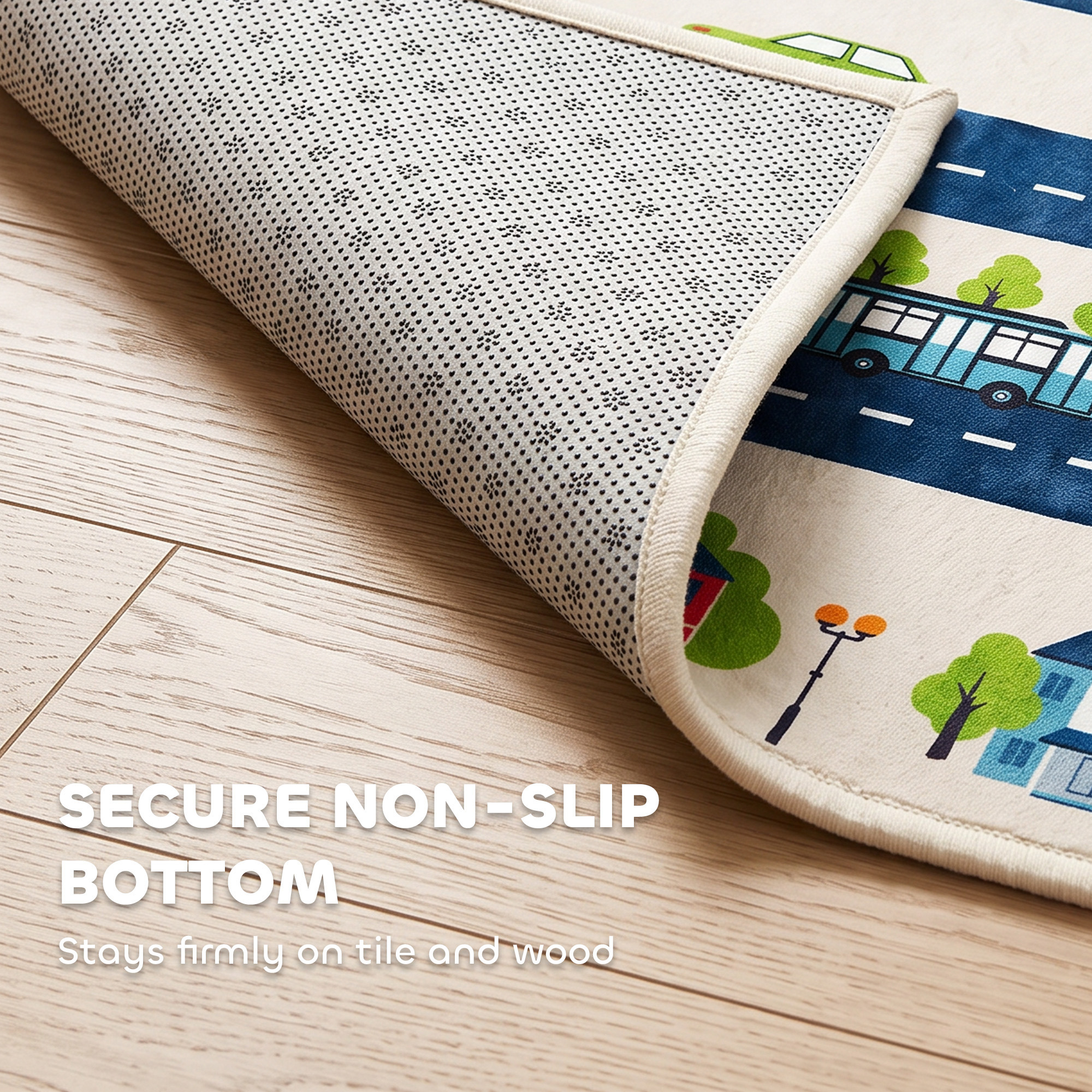 Tapis de Jeu Bébé 150 × 200 cm en Mousse 3 cm Antidérapant – Circuit Routier - Afbeelding 8
