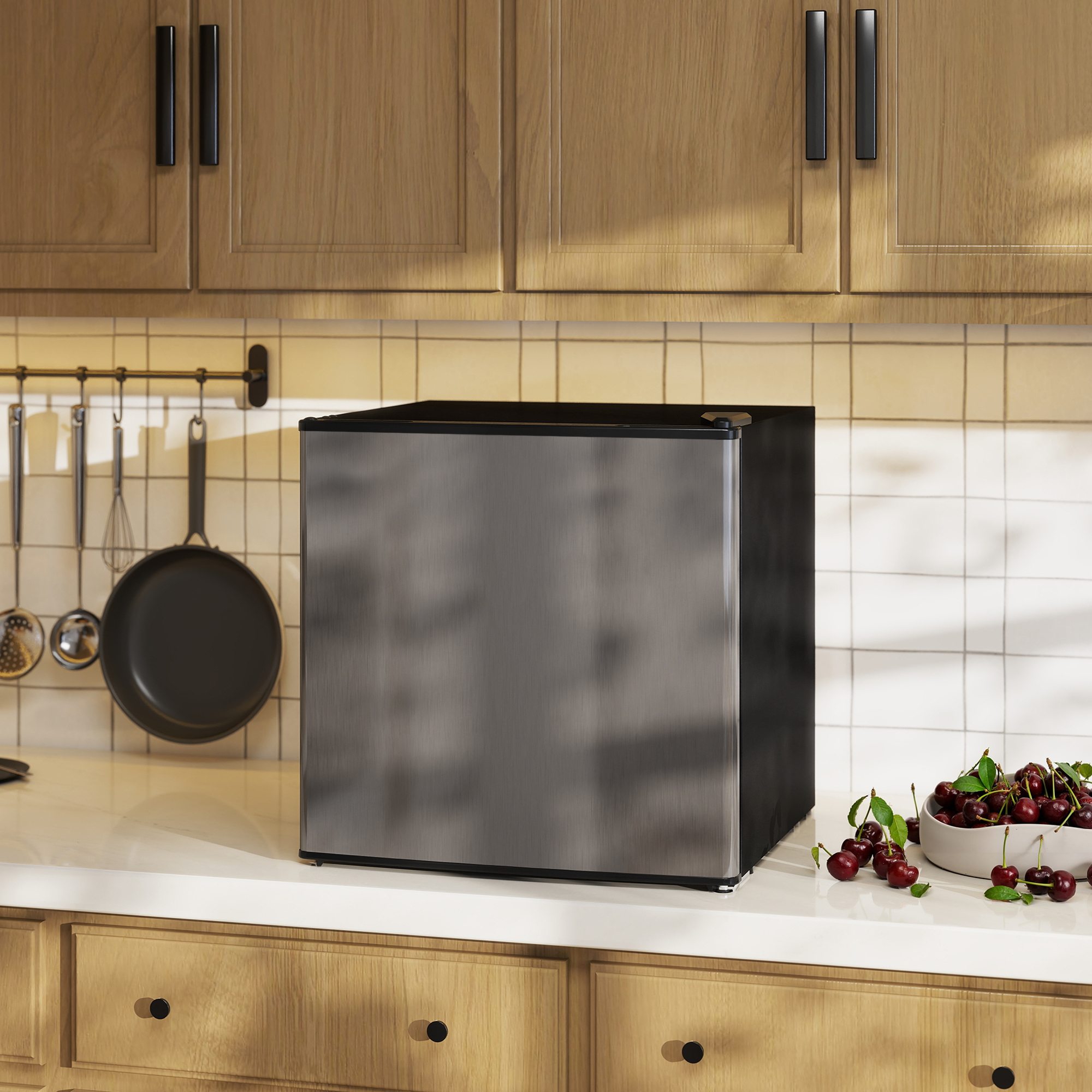 Mini-Réfrigérateur 46 L avec Congélateur 4,5 L – Porte Réversible – Argenté – Bild 9