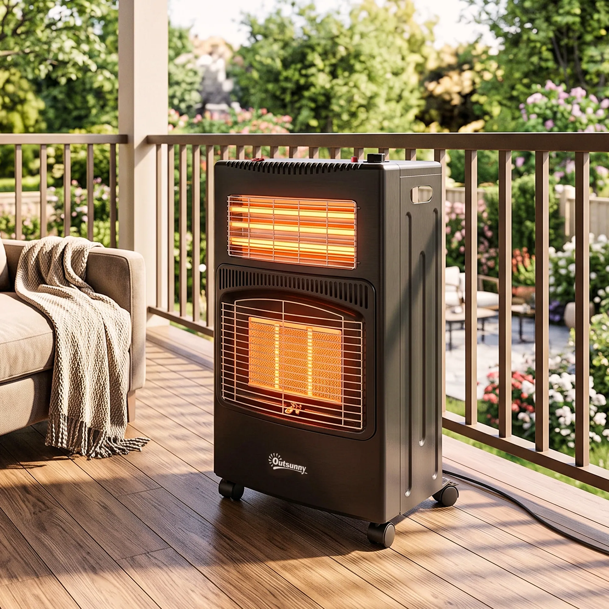 Chauffage d’Appoint Gaz & Électrique 4,2 kW / 1,2 kW – Pliable – Noir - Image 2
