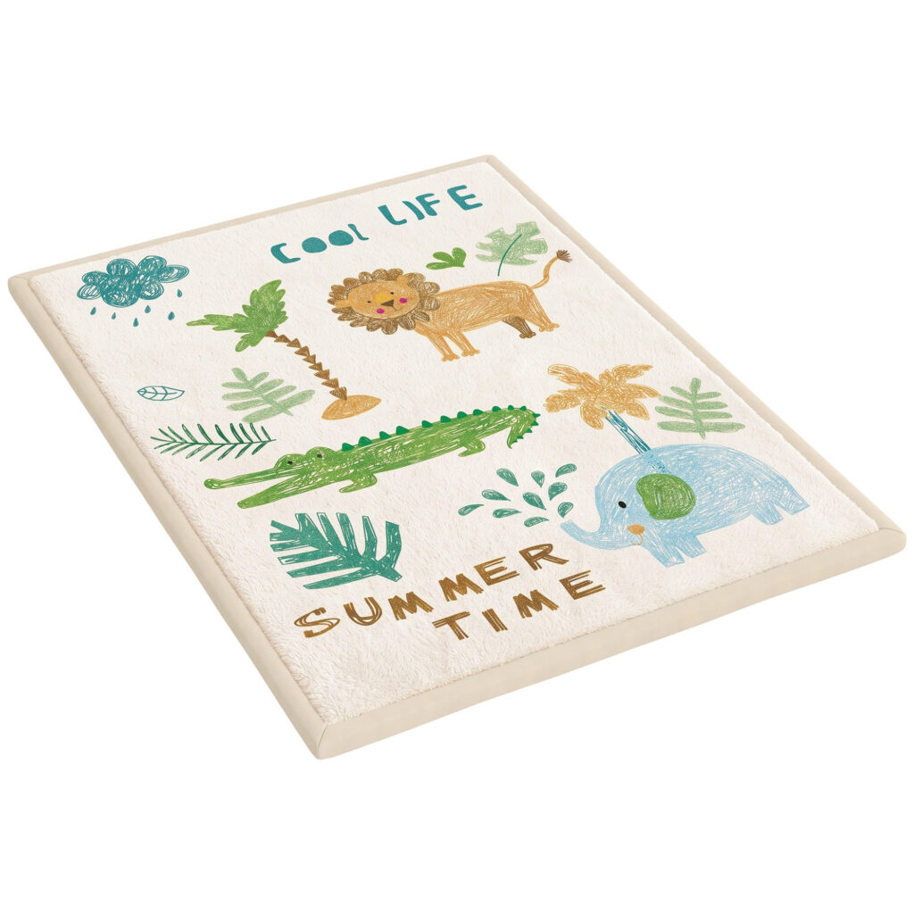 Tapis d'Éveil Bébé 150 × 200 cm en Mousse Épaisse 3 cm Antidérapant – Animaux