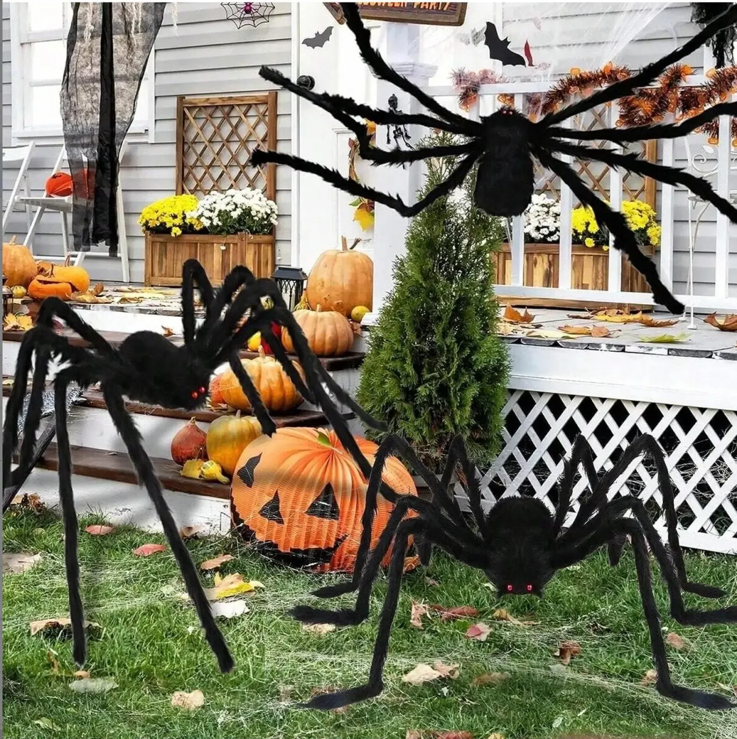 Araignée Géante Noire Halloween – Décoration Effrayante Intérieur & Extérieur