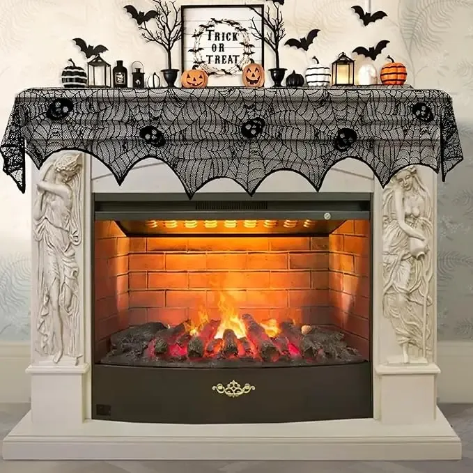 Décoration Halloween Gothique en Dentelle Noire – 45 × 243 cm - Image 10