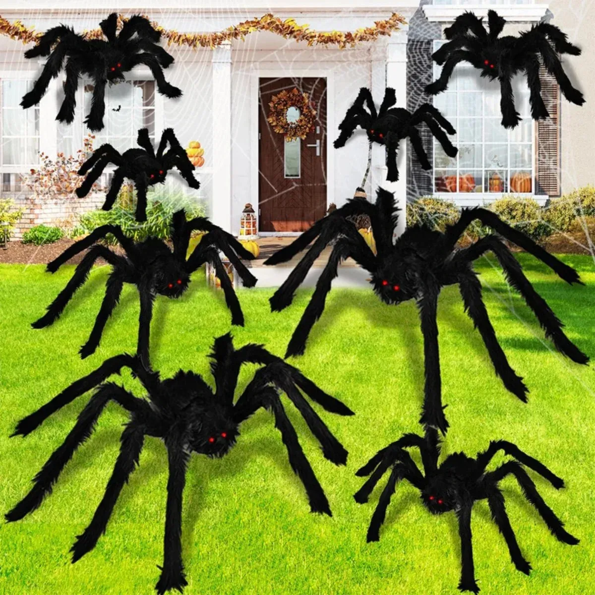 Araignée Géante Noire Halloween – Décoration Effrayante Intérieur & Extérieur - Image 2