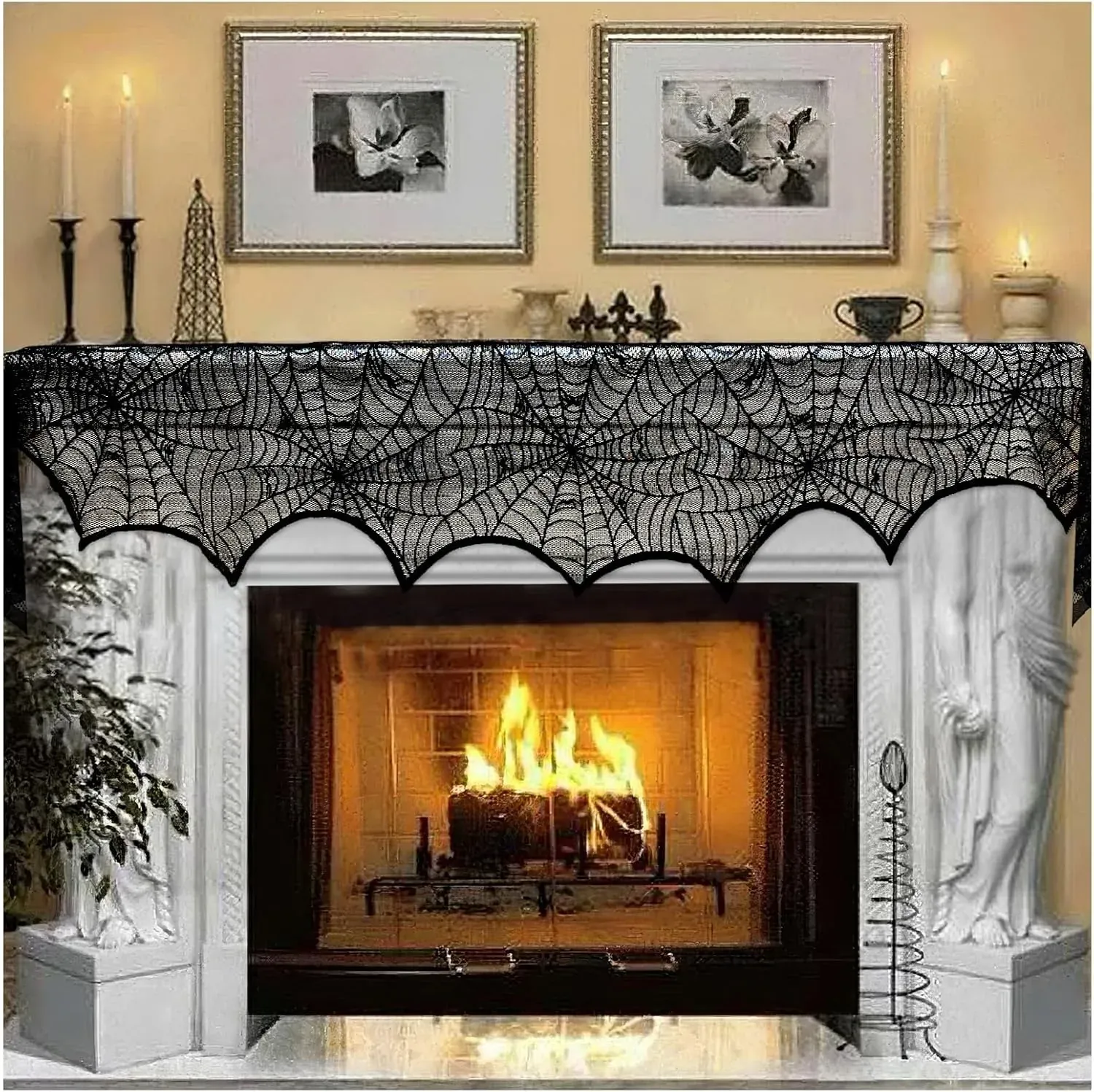 Décoration Halloween Gothique en Dentelle Noire – 45 × 243 cm - Image 8