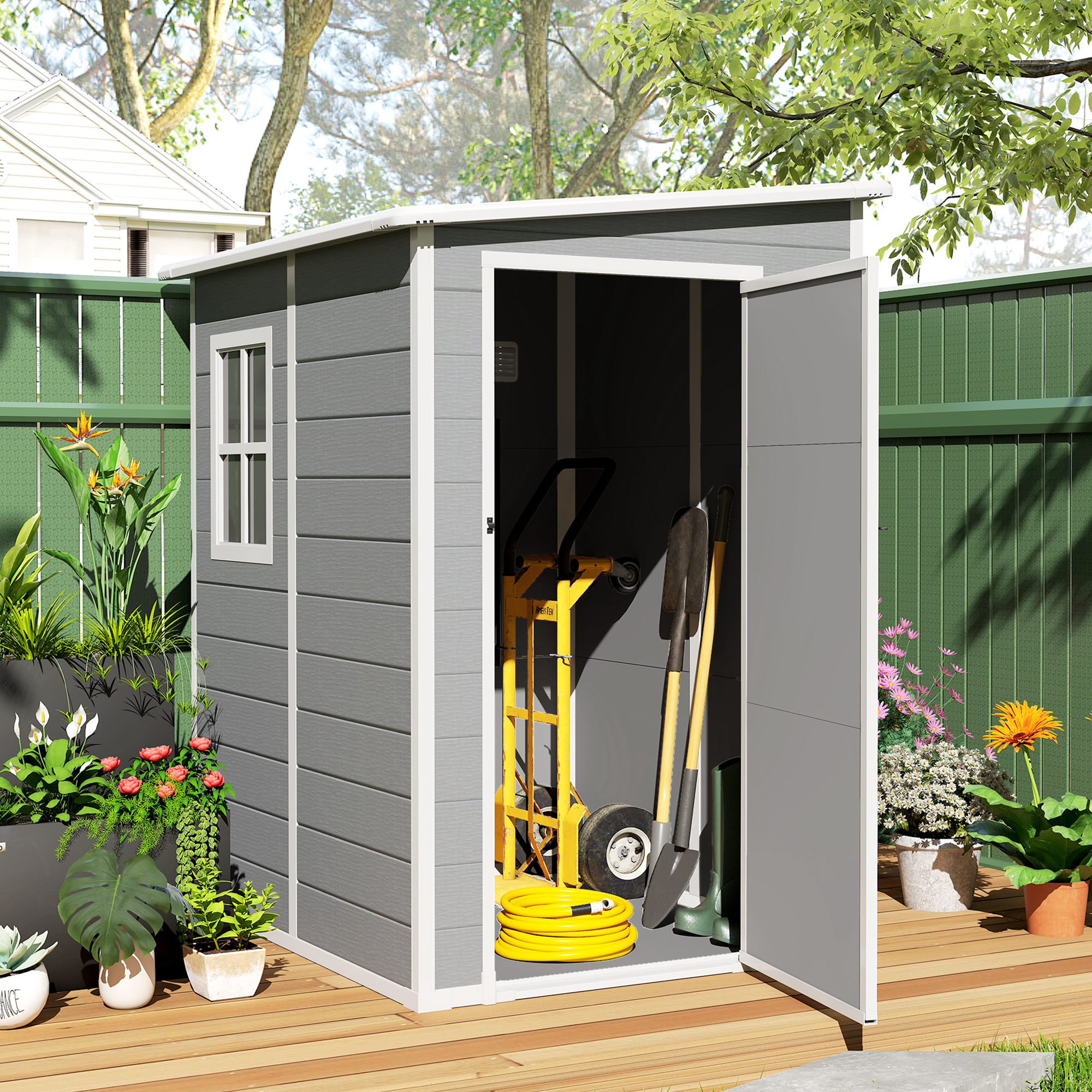 Abri de Jardin 1,54 m² avec Fenêtre, Ventilation et Serrure – Gris - Image 9