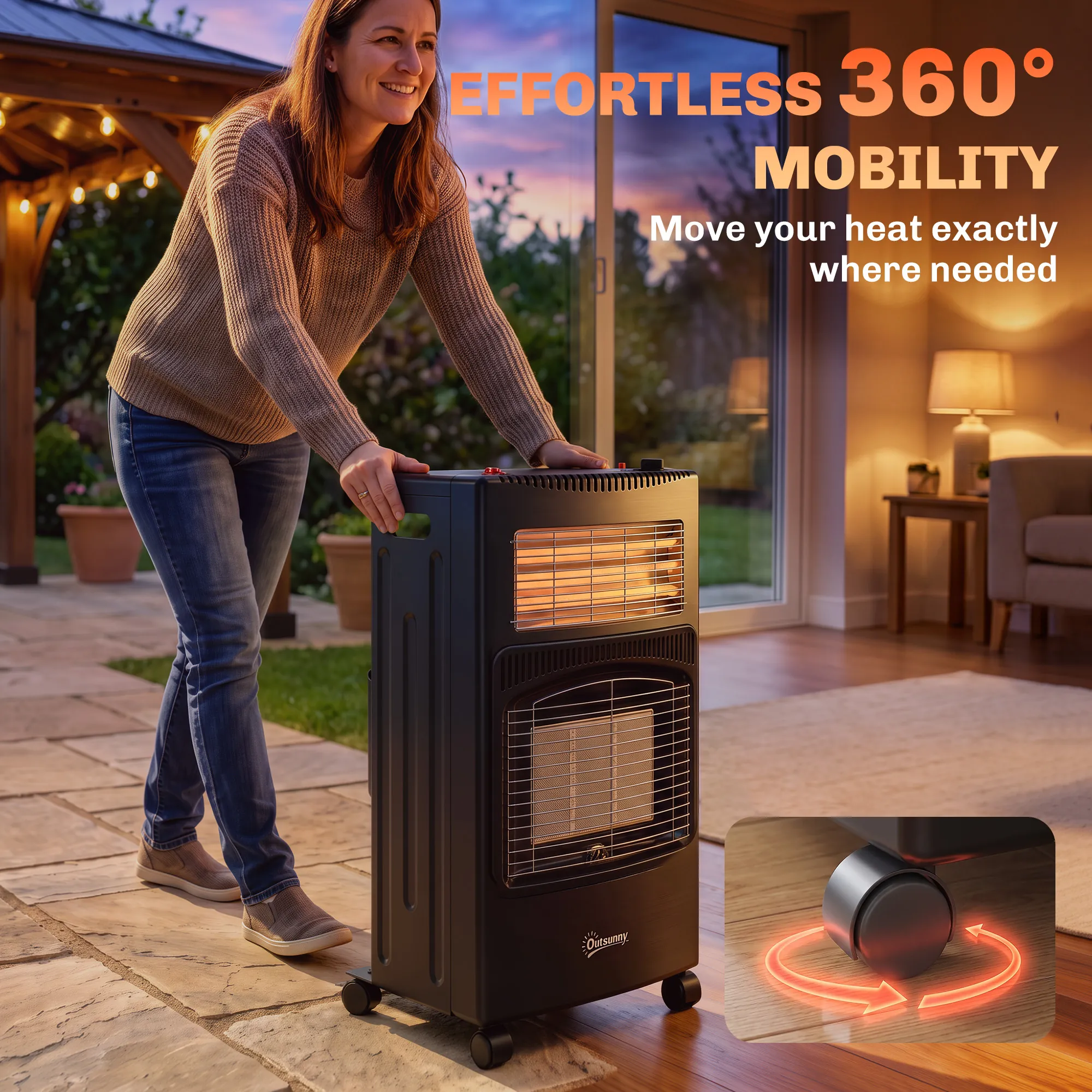 Chauffage d’Appoint Gaz & Électrique 4,2 kW / 1,2 kW – Pliable – Noir - Image 9