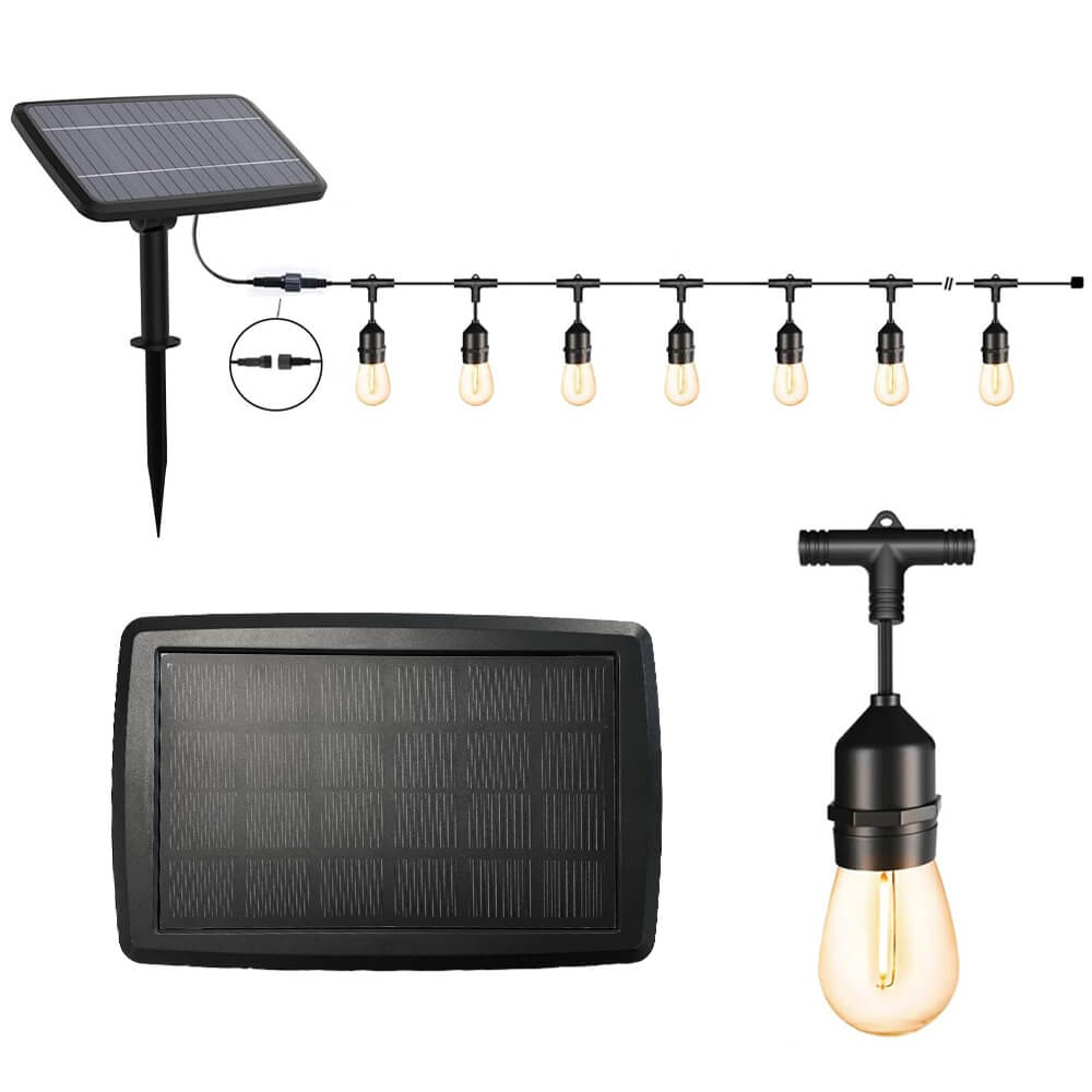Guirlande Solaire Extérieure LED 15 m – 15 Ampoules E27 - Afbeelding 4